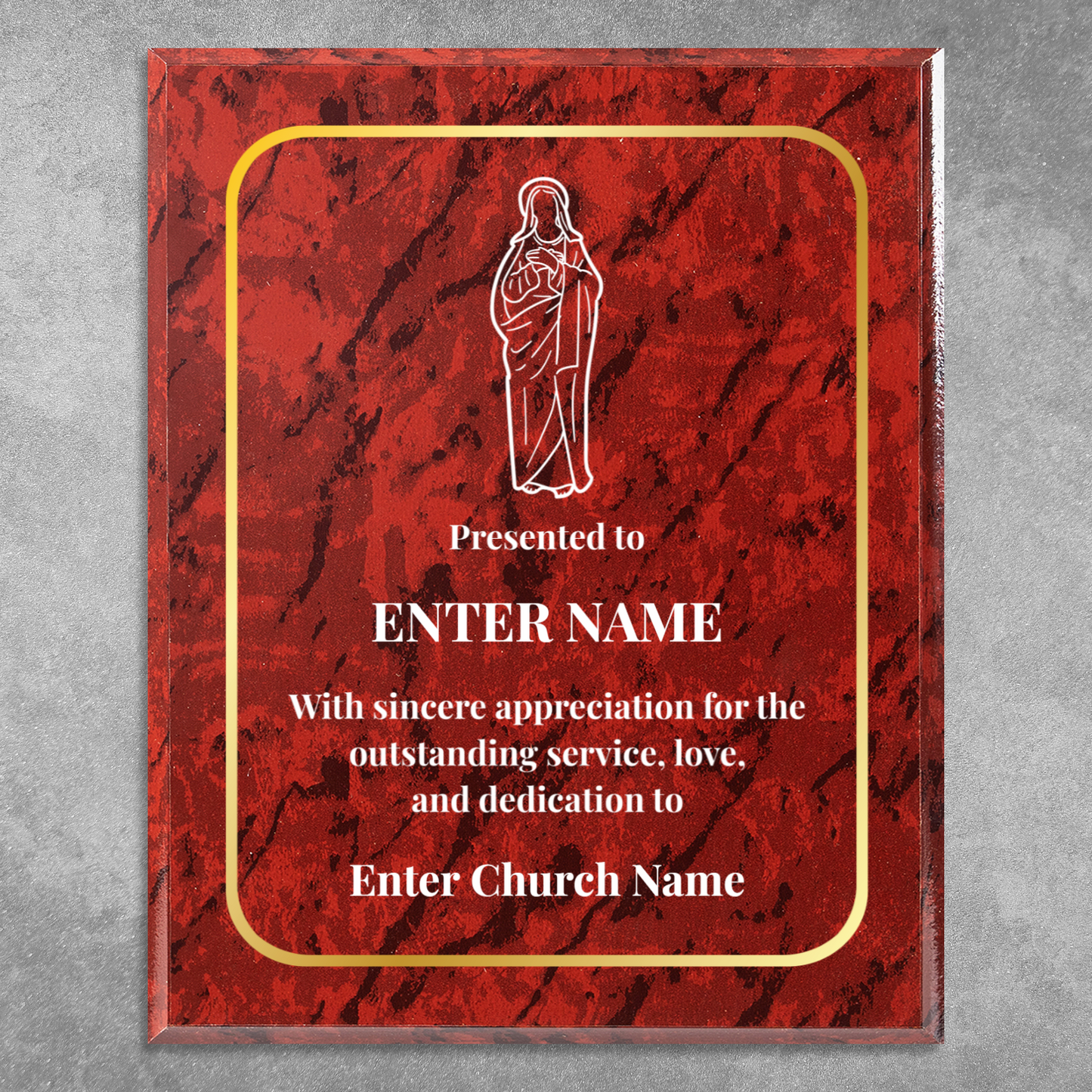 Personalized Church Holy Mary 12" x 15" UV Printed Luxury Award