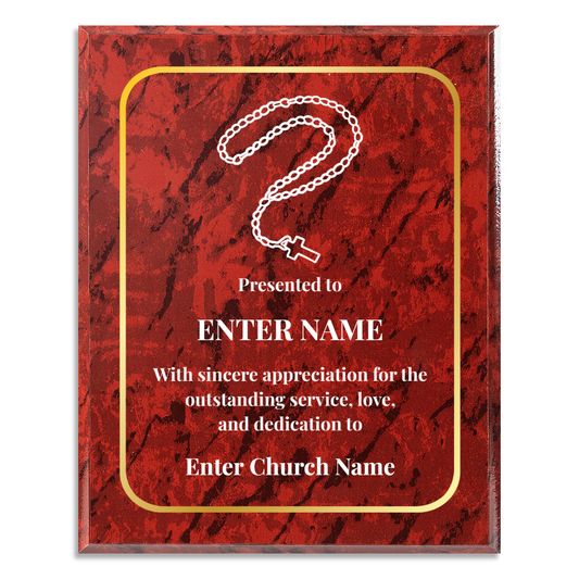 Personalized Church Rosary Beads 12" x 15" UV Printed Luxury Award