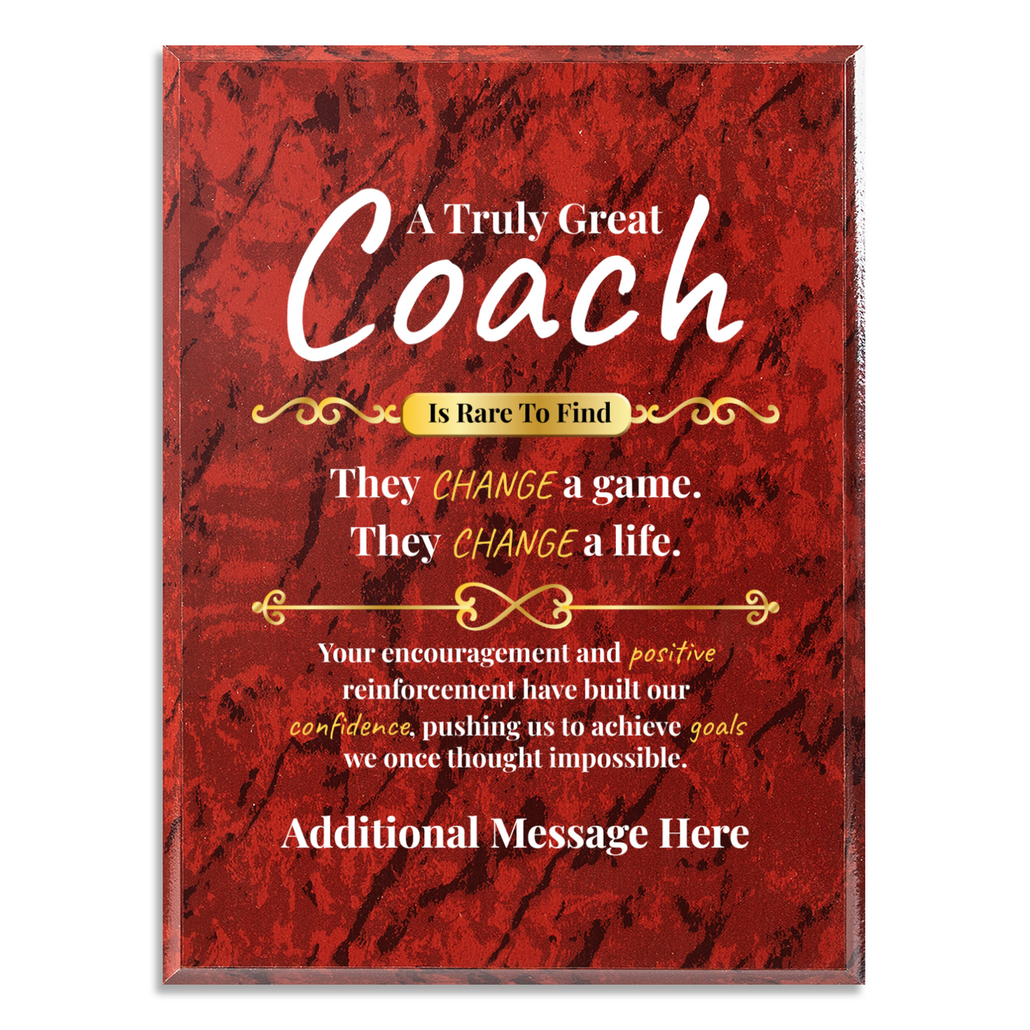 Personalized A Truly Great Coach 9" x 12" UV Printed Luxury Award