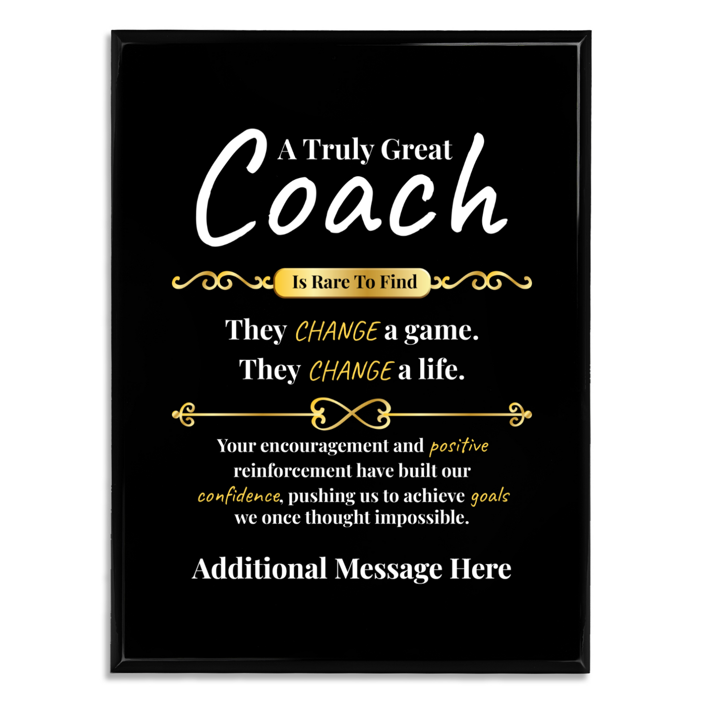 Personalized A Truly Great Coach 9" x 12" UV Printed Luxury Award