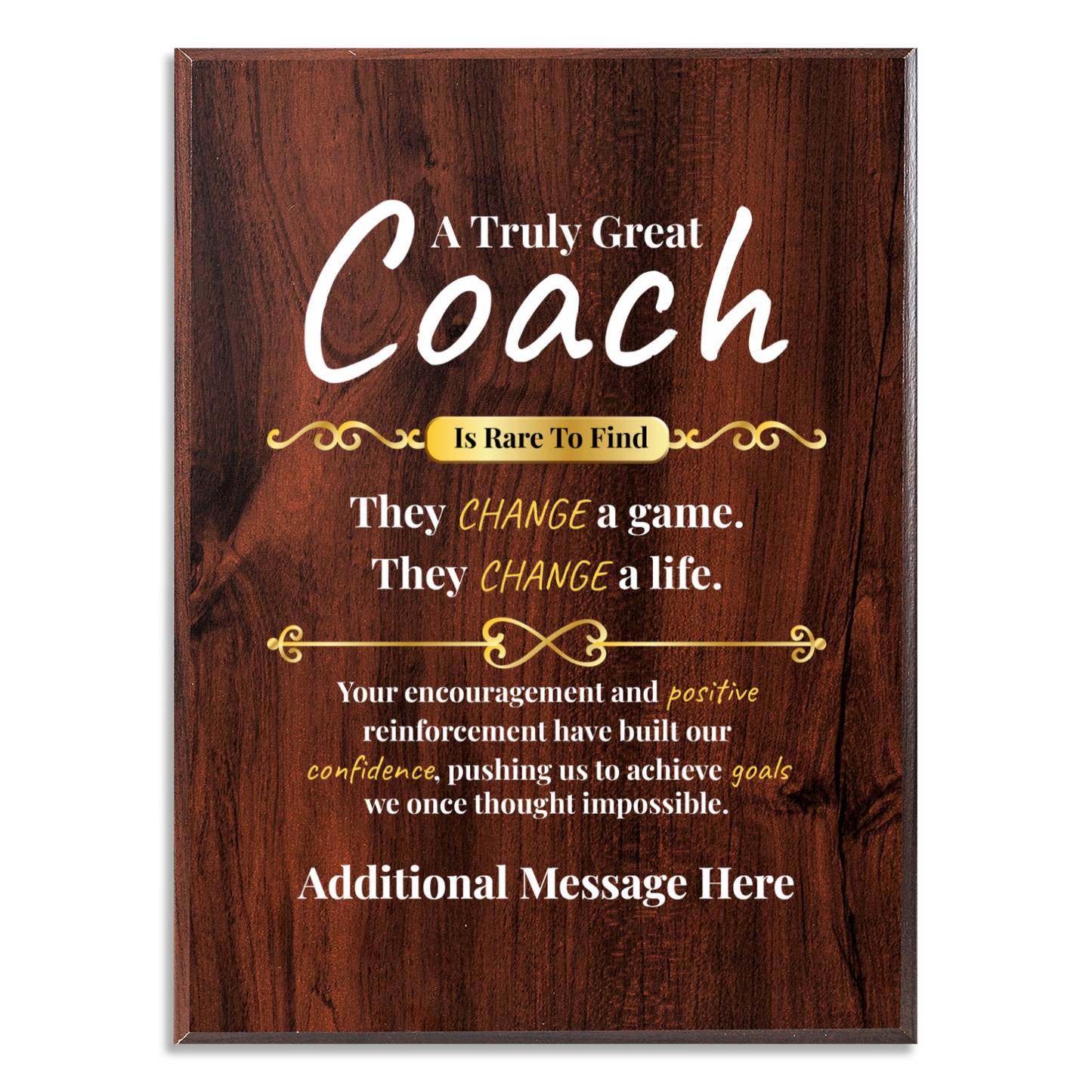 Personalized A Truly Great Coach 9" x 12" UV Printed Luxury Award