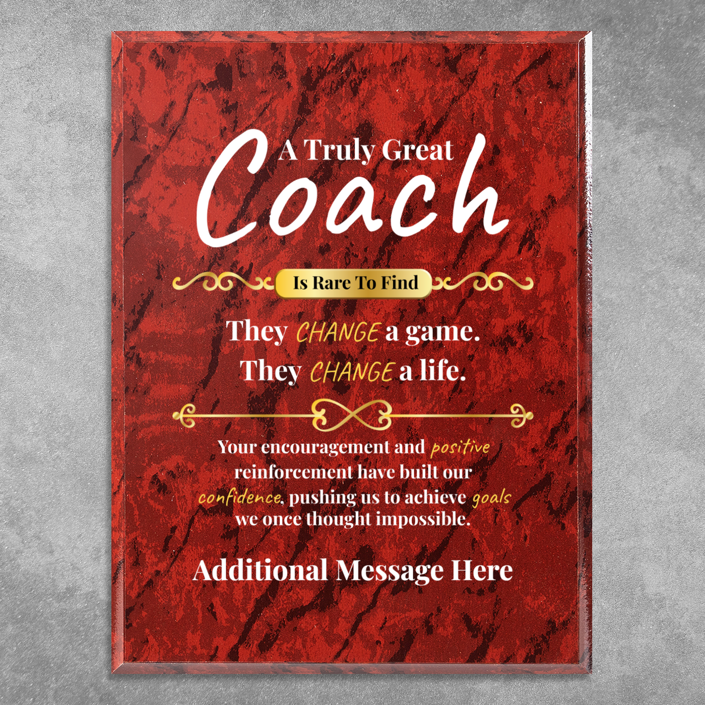 Personalized A Truly Great Coach 9" x 12" UV Printed Luxury Award