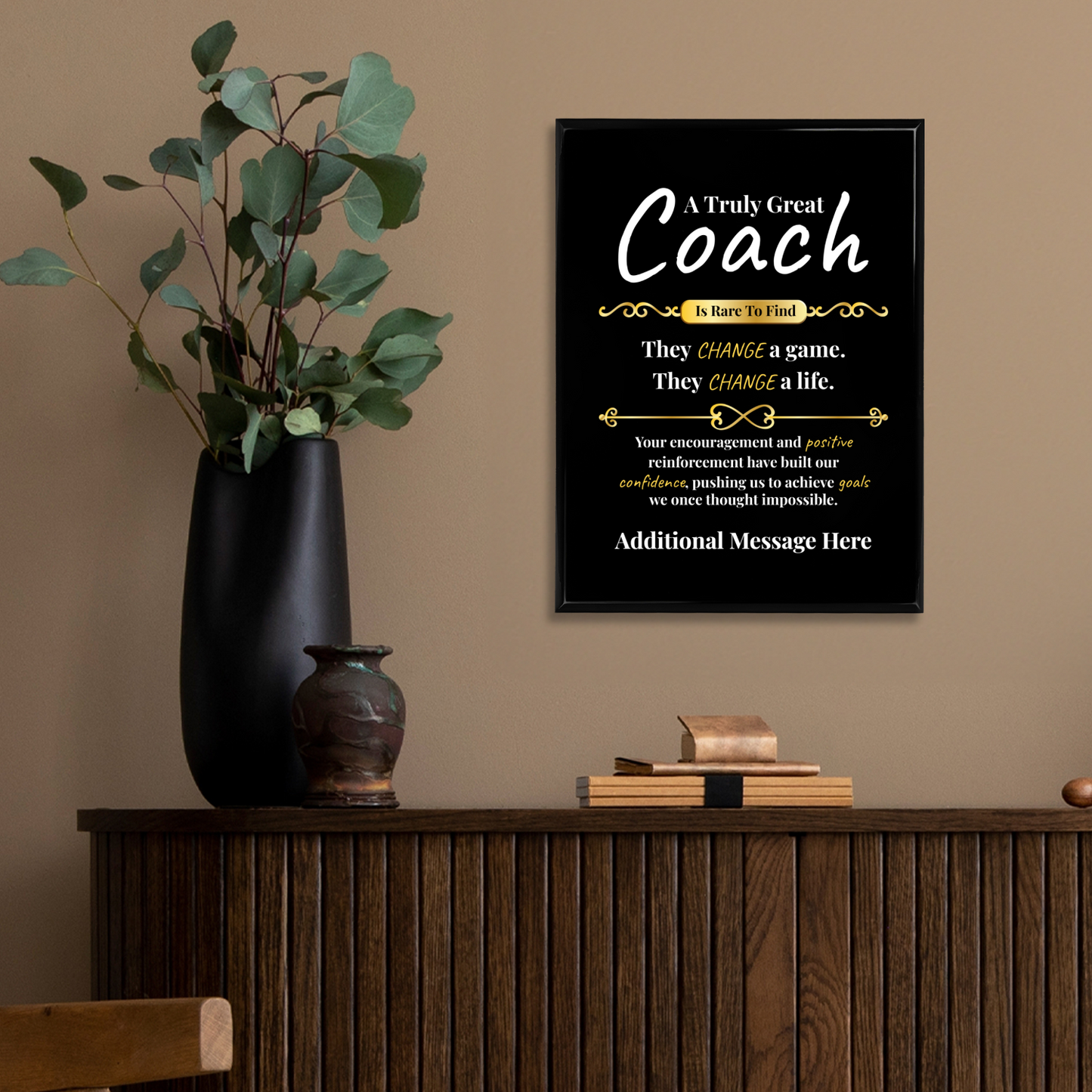 Personalized A Truly Great Coach 9" x 12" UV Printed Luxury Award