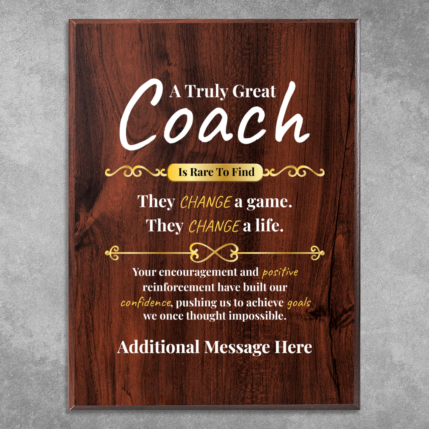 Personalized A Truly Great Coach 9" x 12" UV Printed Luxury Award