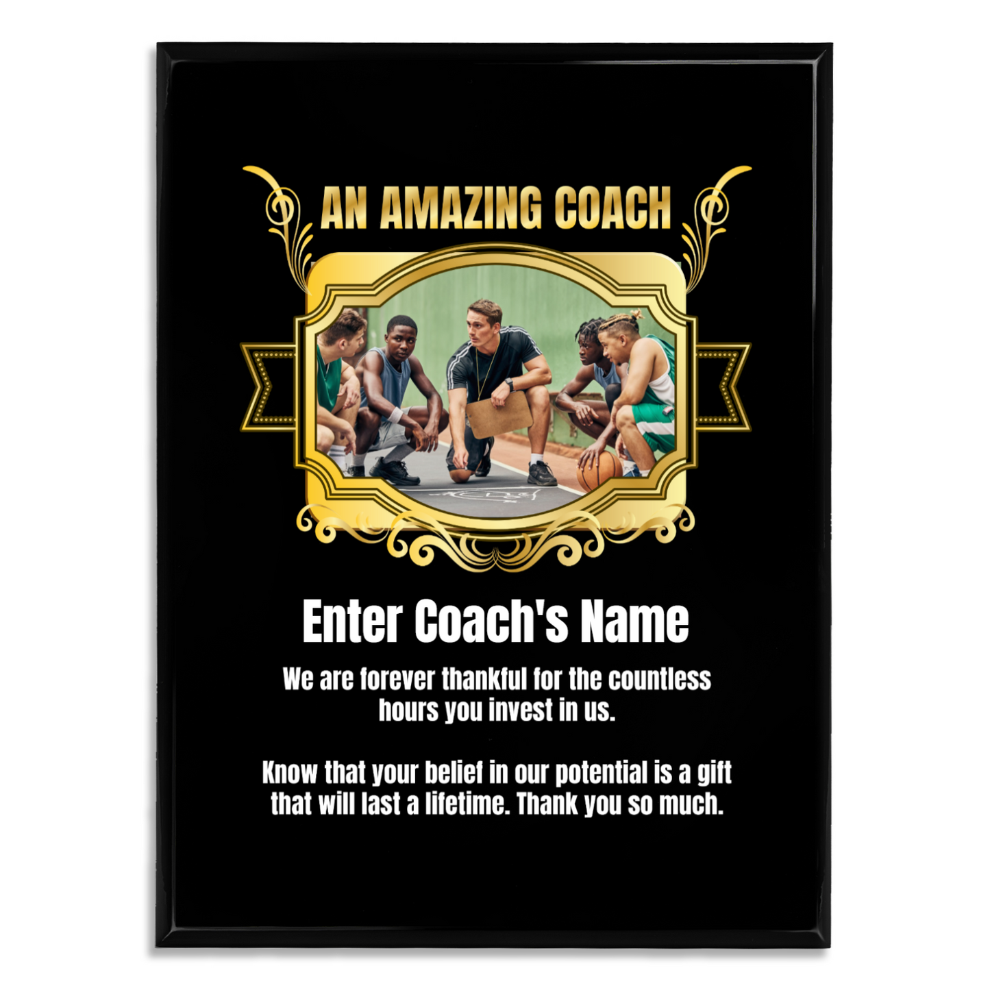 Personalized An Amazing Coach 9" x 12" UV Printed Luxury Award