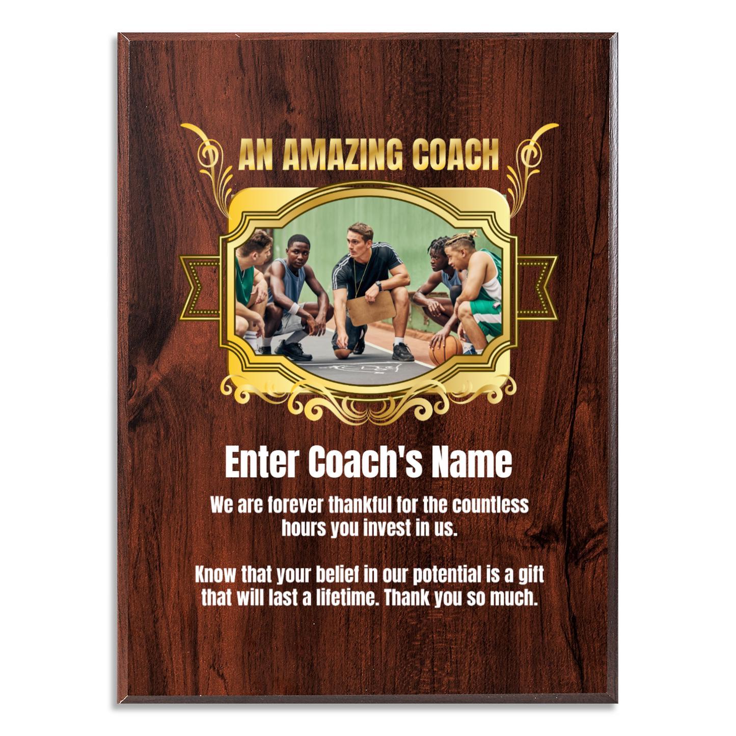 Personalized An Amazing Coach 9" x 12" UV Printed Luxury Award