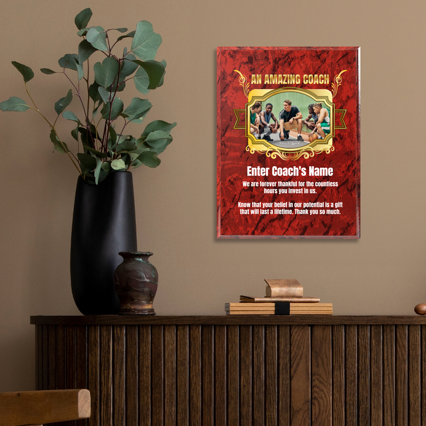 Personalized An Amazing Coach 9" x 12" UV Printed Luxury Award