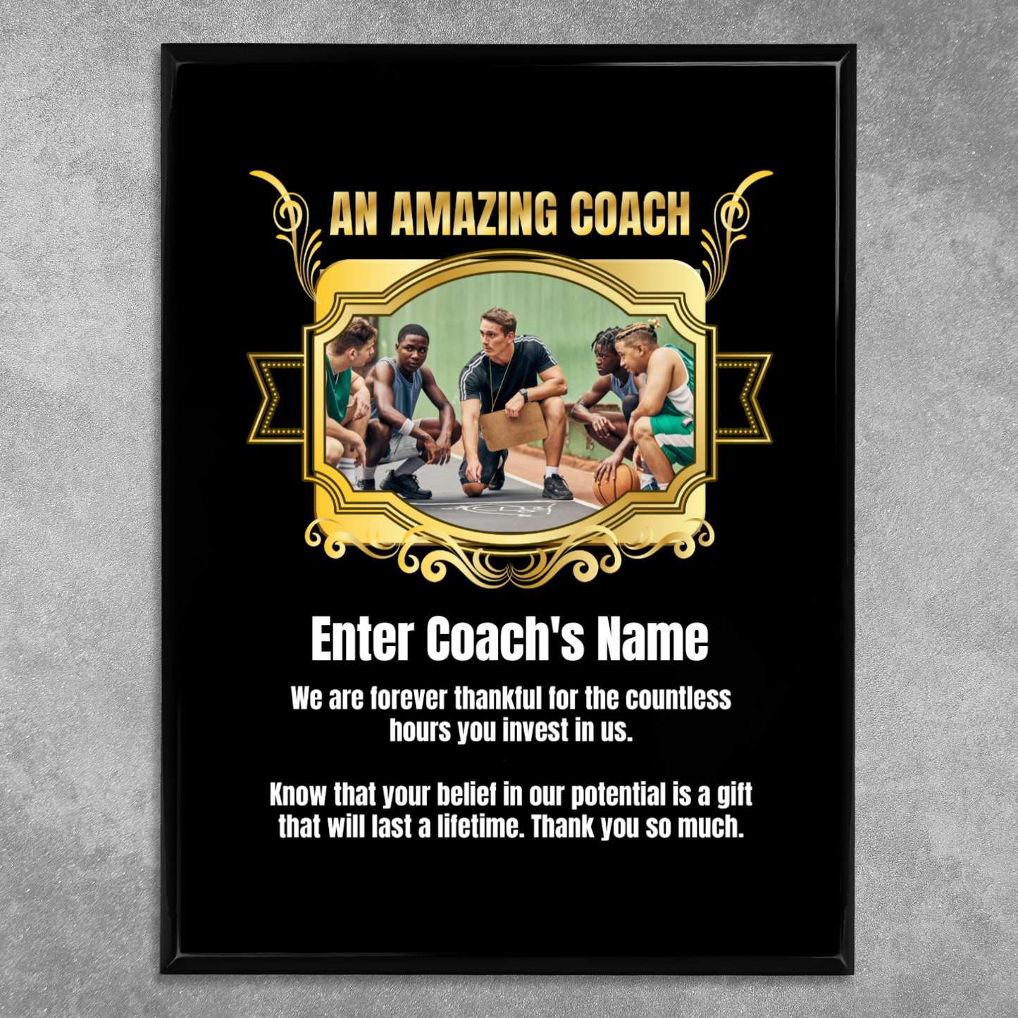 Personalized An Amazing Coach 9" x 12" UV Printed Luxury Award