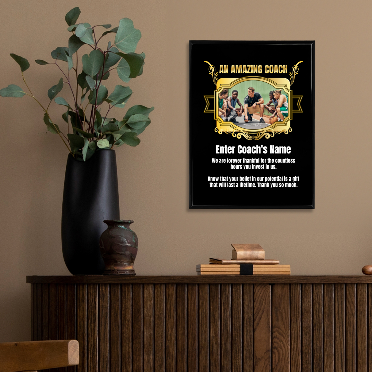 Personalized An Amazing Coach 9" x 12" UV Printed Luxury Award