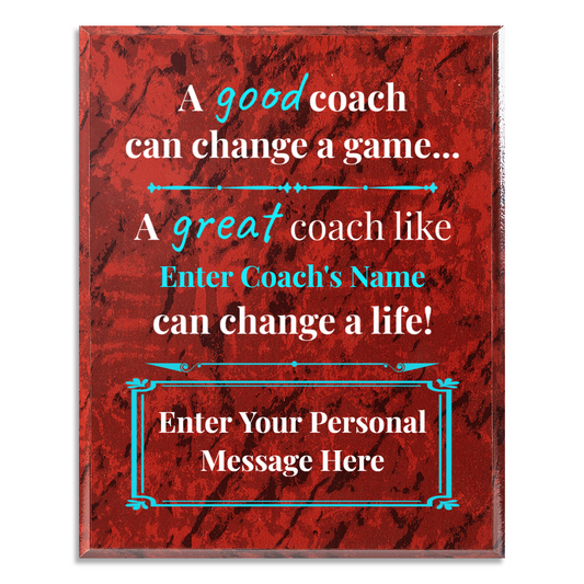 Personalized A Good Coach Can Change A Game 12" x 15" UV Printed Luxury Award