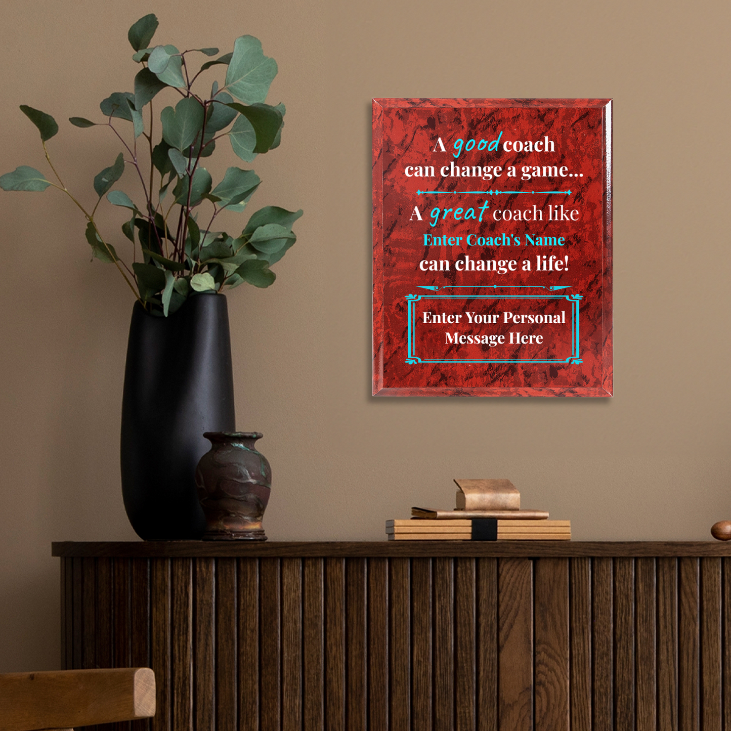 Personalized A Good Coach Can Change A Game 12" x 15" UV Printed Luxury Award