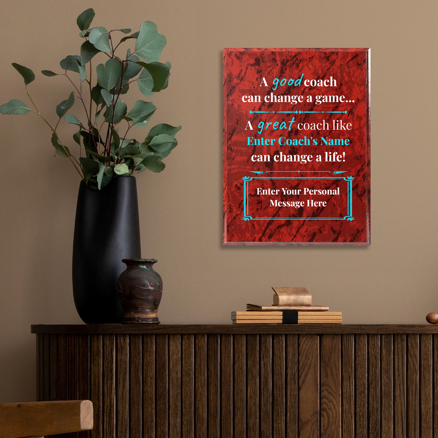 Personalized A Good Coach Can Change A Game 9" x 12" UV Printed Luxury Award