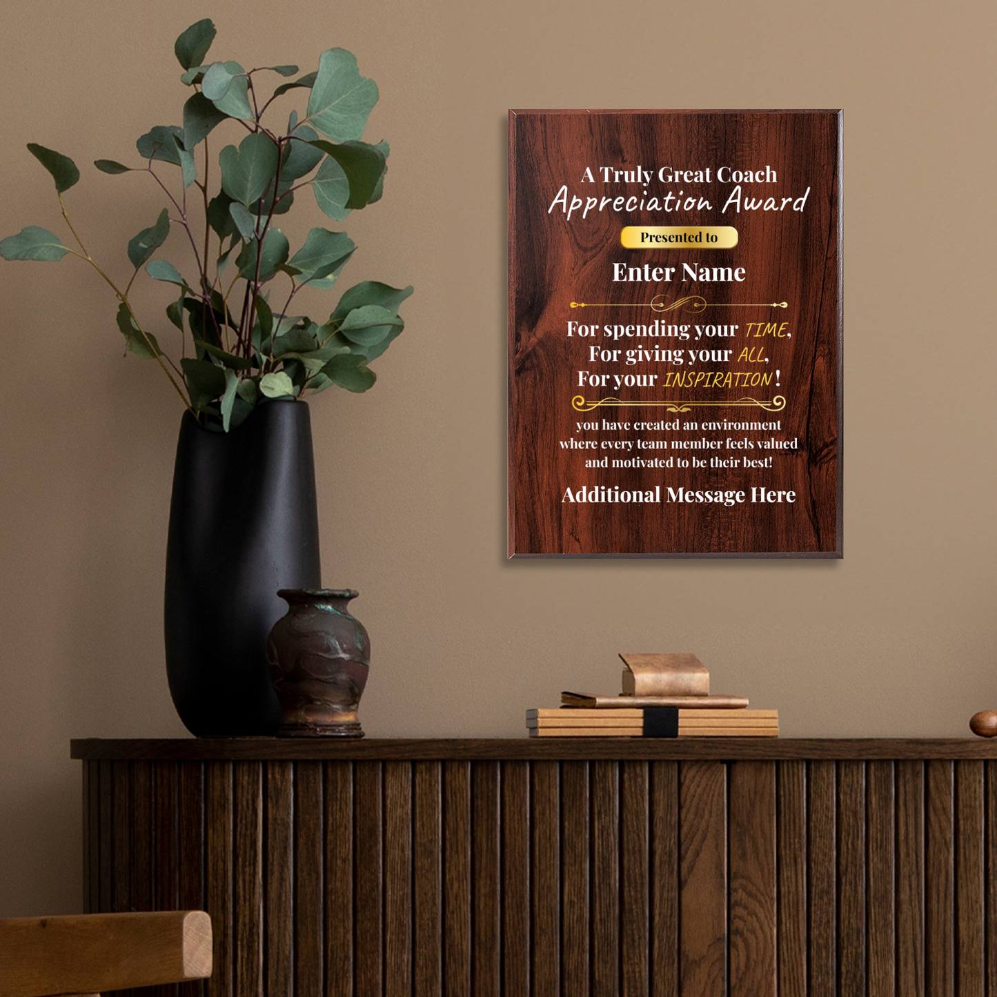 Personalized A Truly Great Coach 9" x 12" UV Printed Luxury Award 2