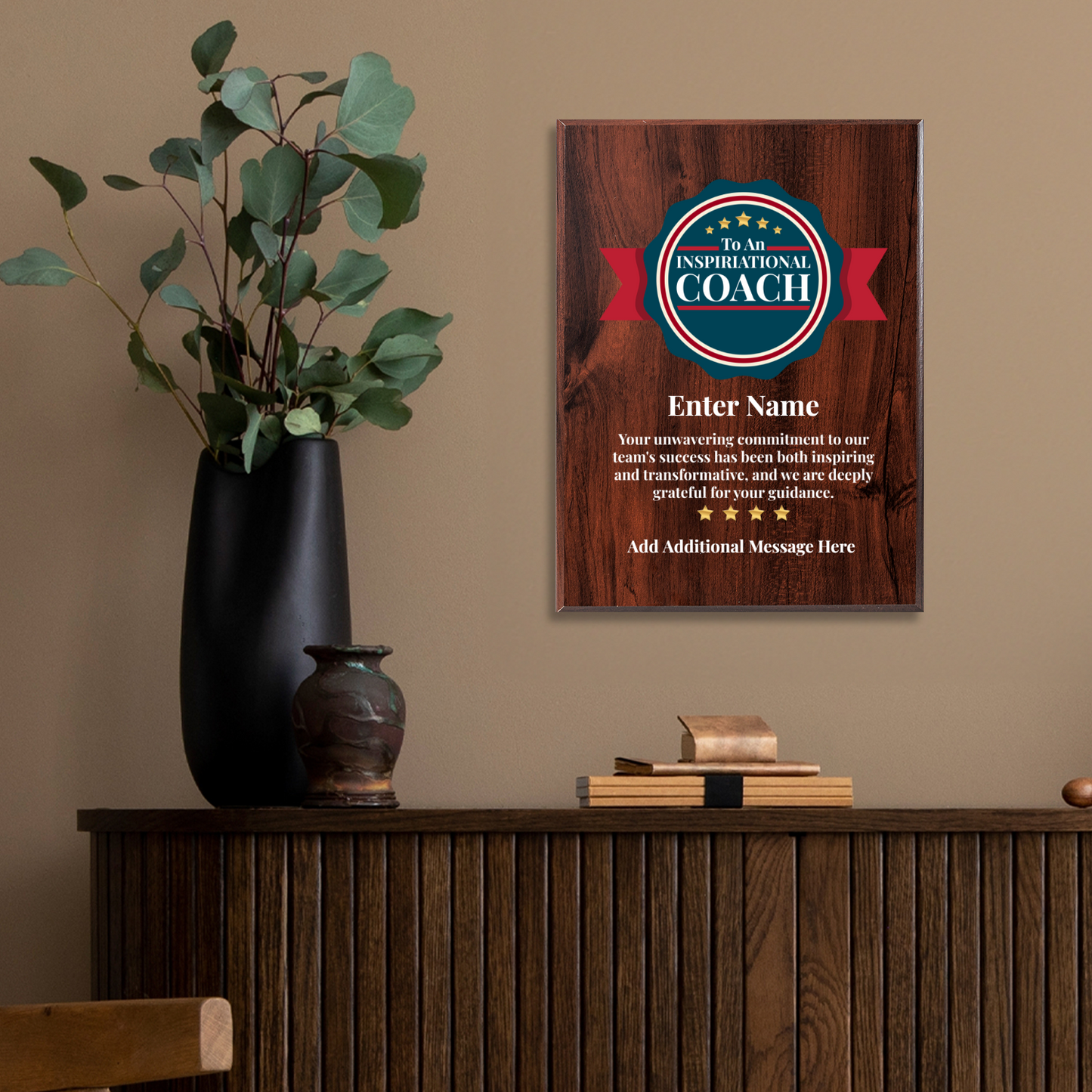 Personalized Inspirational Coach 9" x 12" UV Printed Luxury Award
