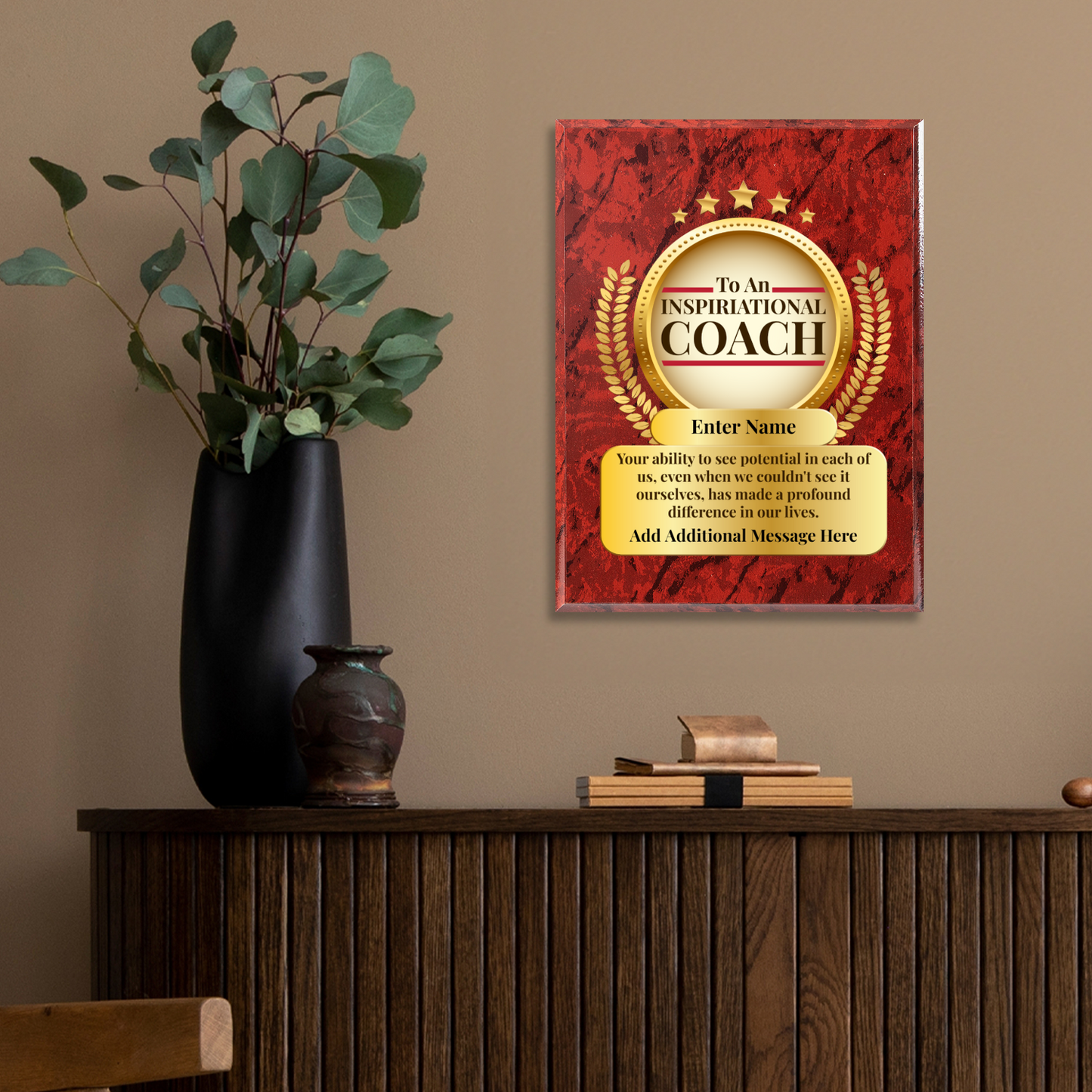 Personalized Inspirational Coach 9" x 12" UV Printed Luxury Award 2