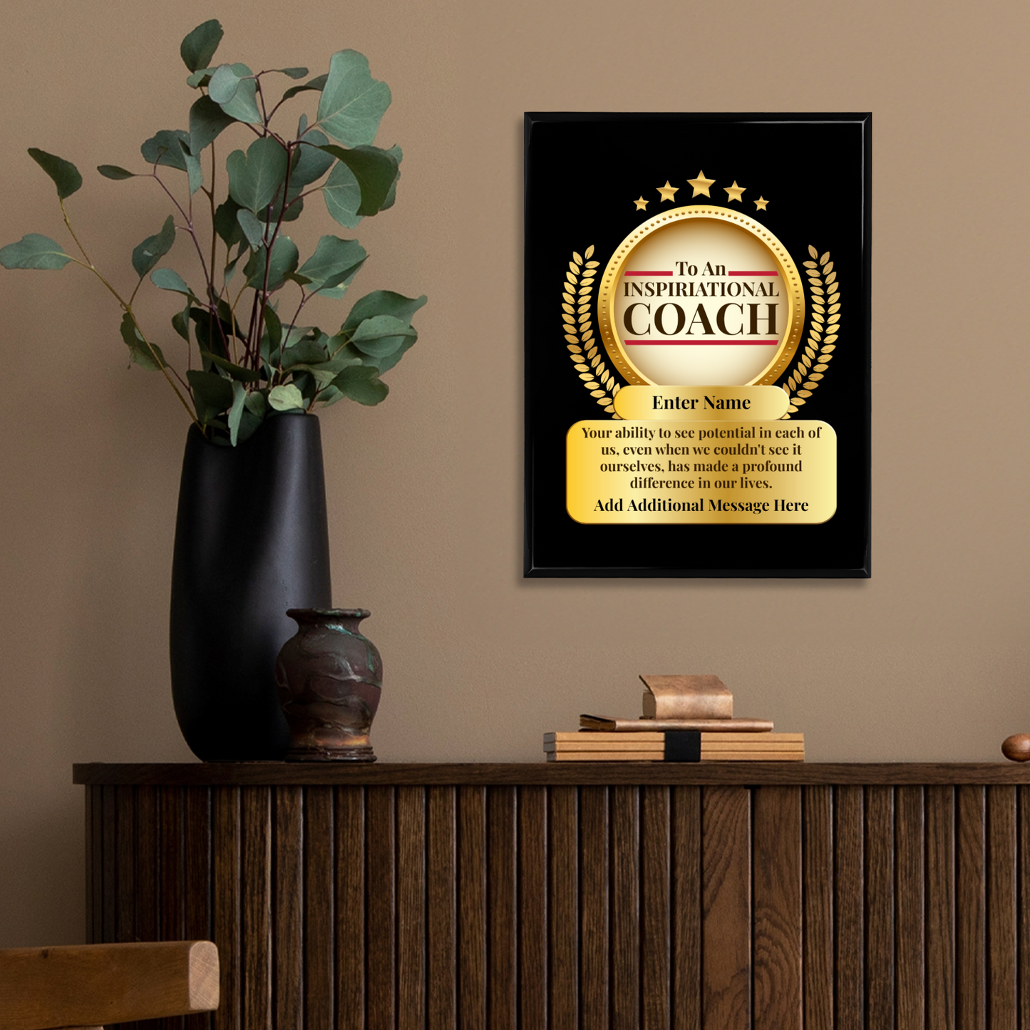 Personalized Inspirational Coach 9" x 12" UV Printed Luxury Award 2