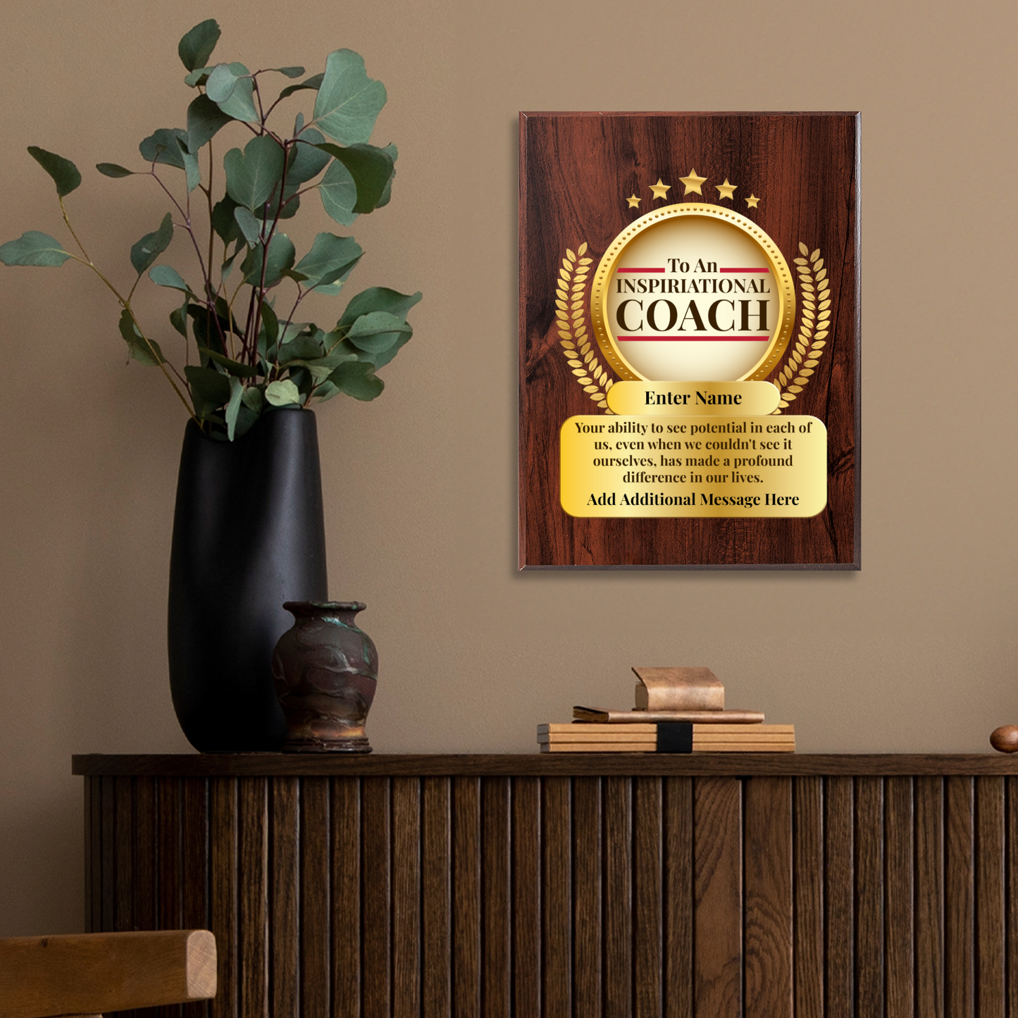 Personalized Inspirational Coach 9" x 12" UV Printed Luxury Award 2