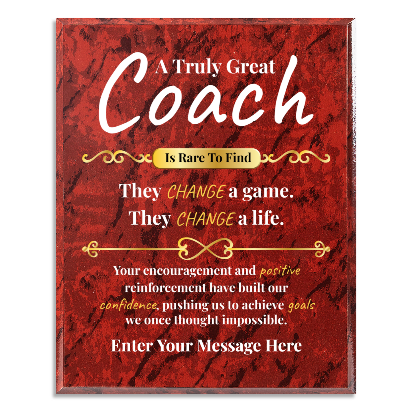 Personalized A Truly Great Coach 12" x 15" UV Printed Luxury Award