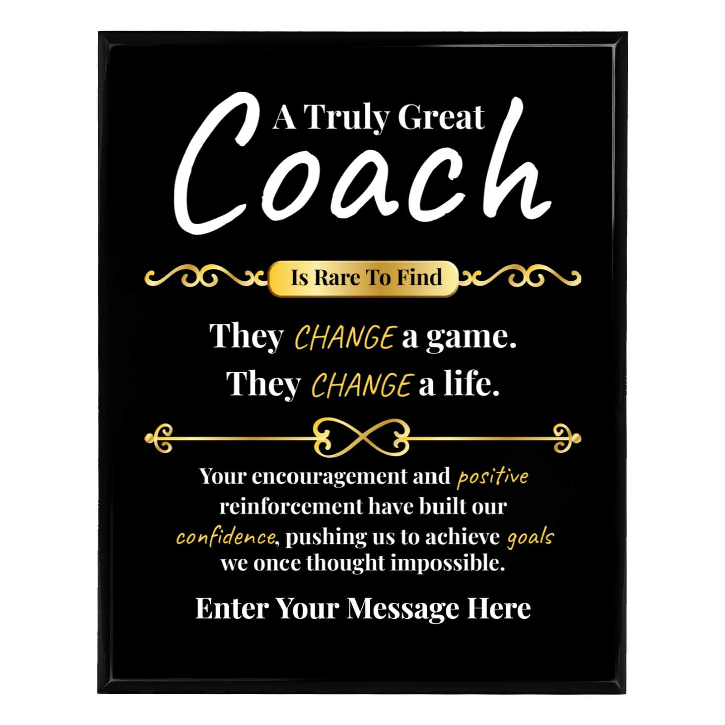 Personalized A Truly Great Coach 12" x 15" UV Printed Luxury Award