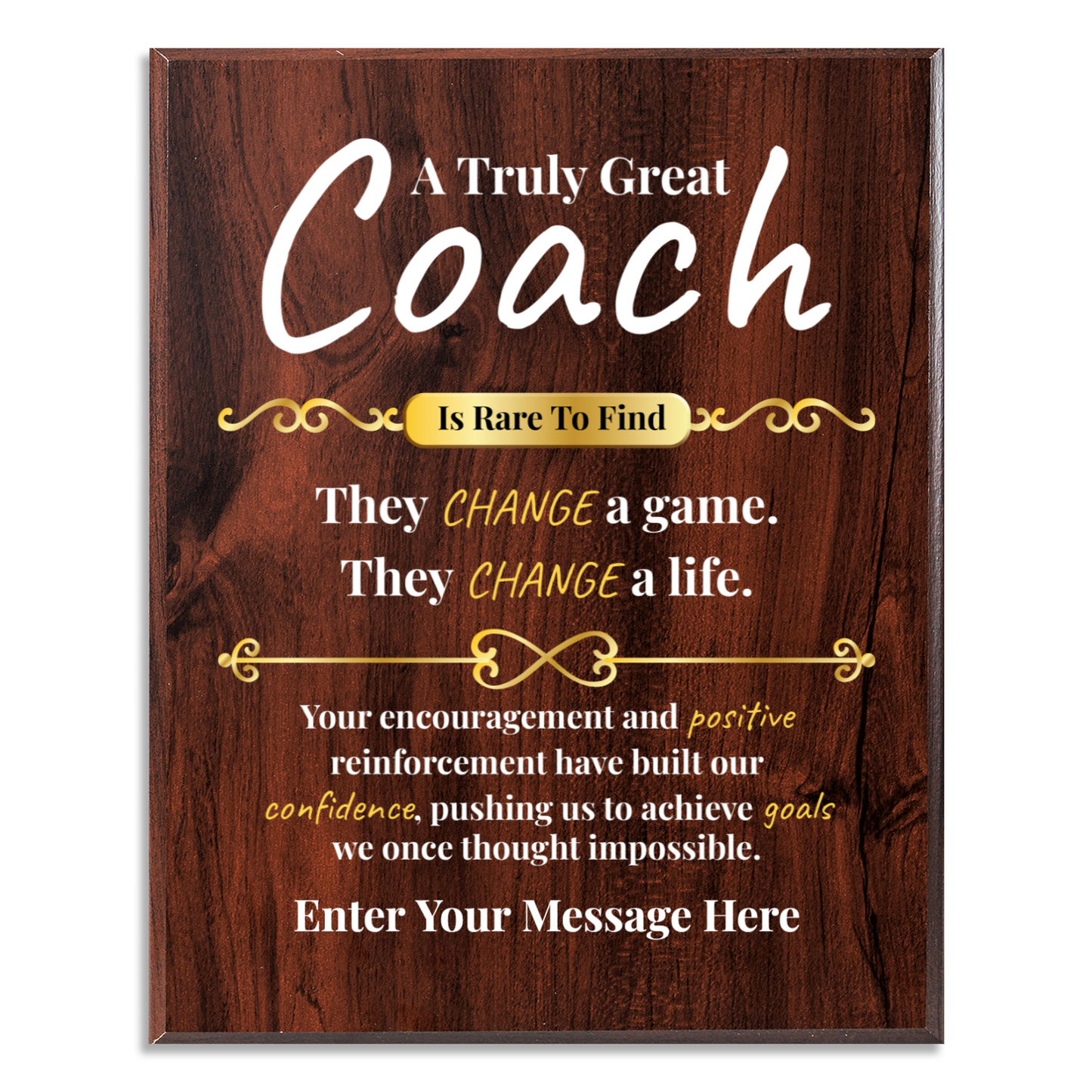 Personalized A Truly Great Coach 12" x 15" UV Printed Luxury Award