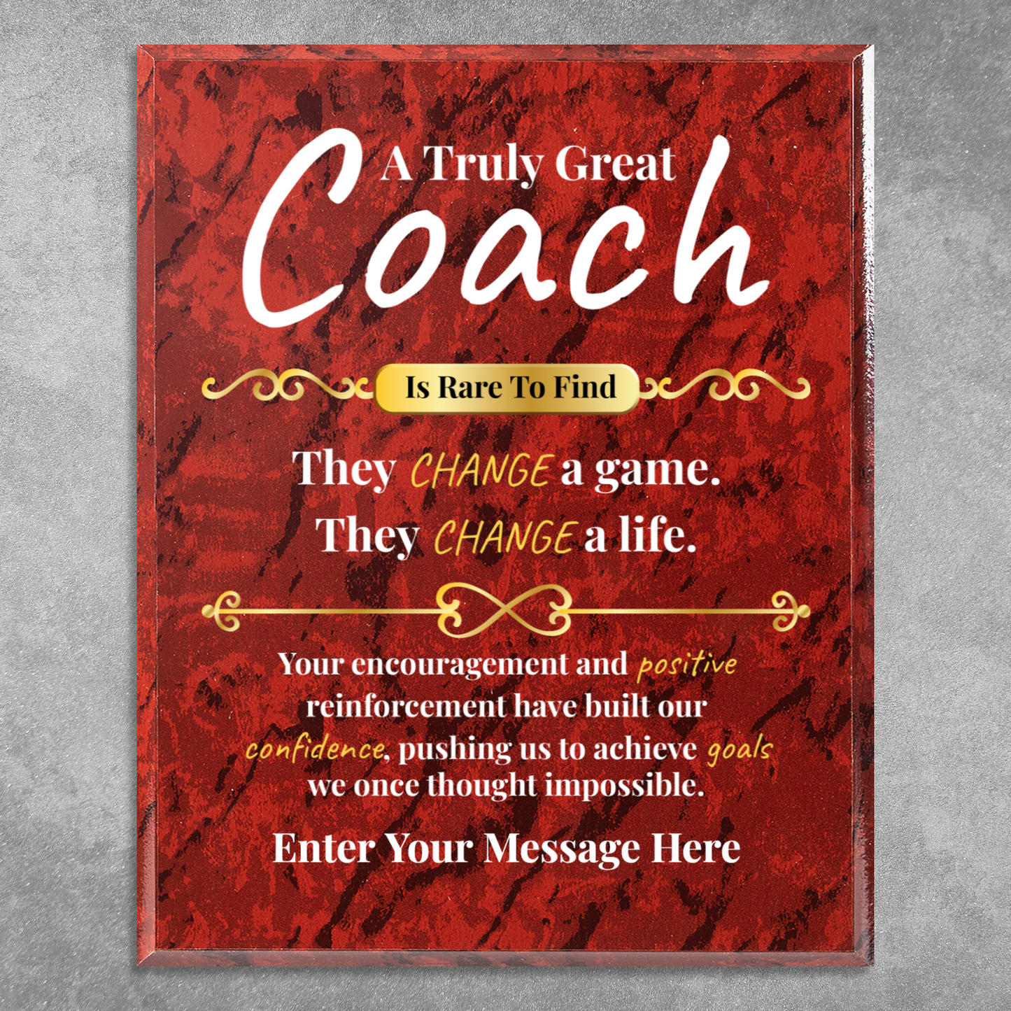 Personalized A Truly Great Coach 12" x 15" UV Printed Luxury Award