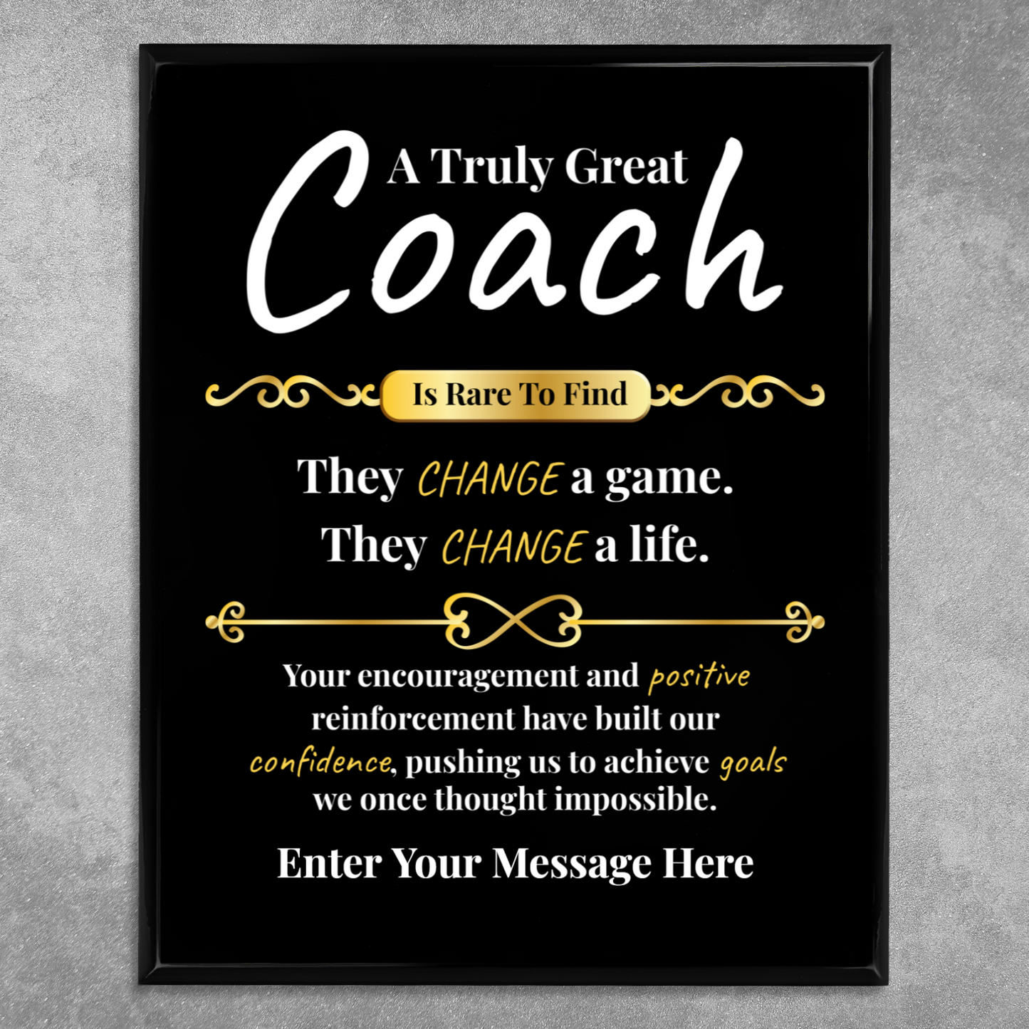 Personalized A Truly Great Coach 12" x 15" UV Printed Luxury Award