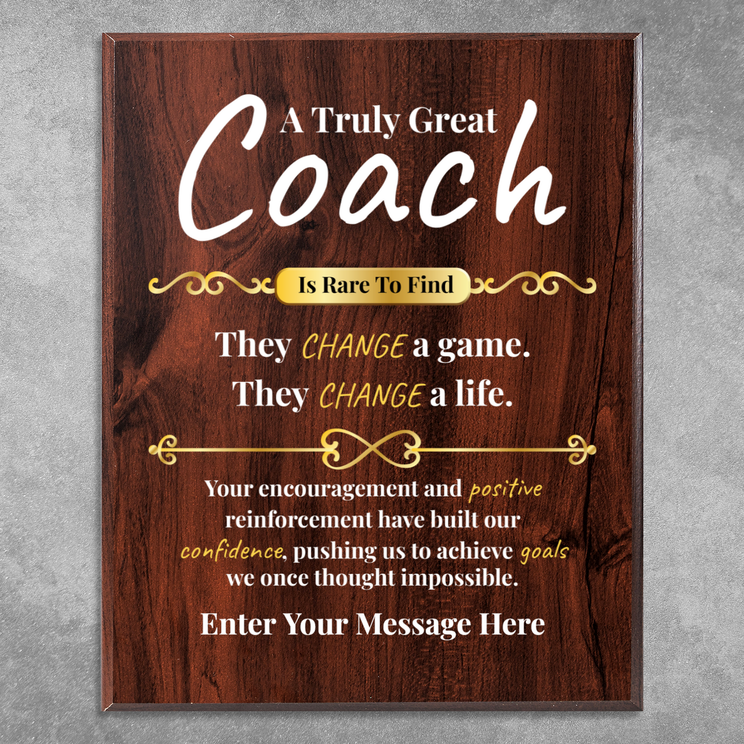 Personalized A Truly Great Coach 12" x 15" UV Printed Luxury Award