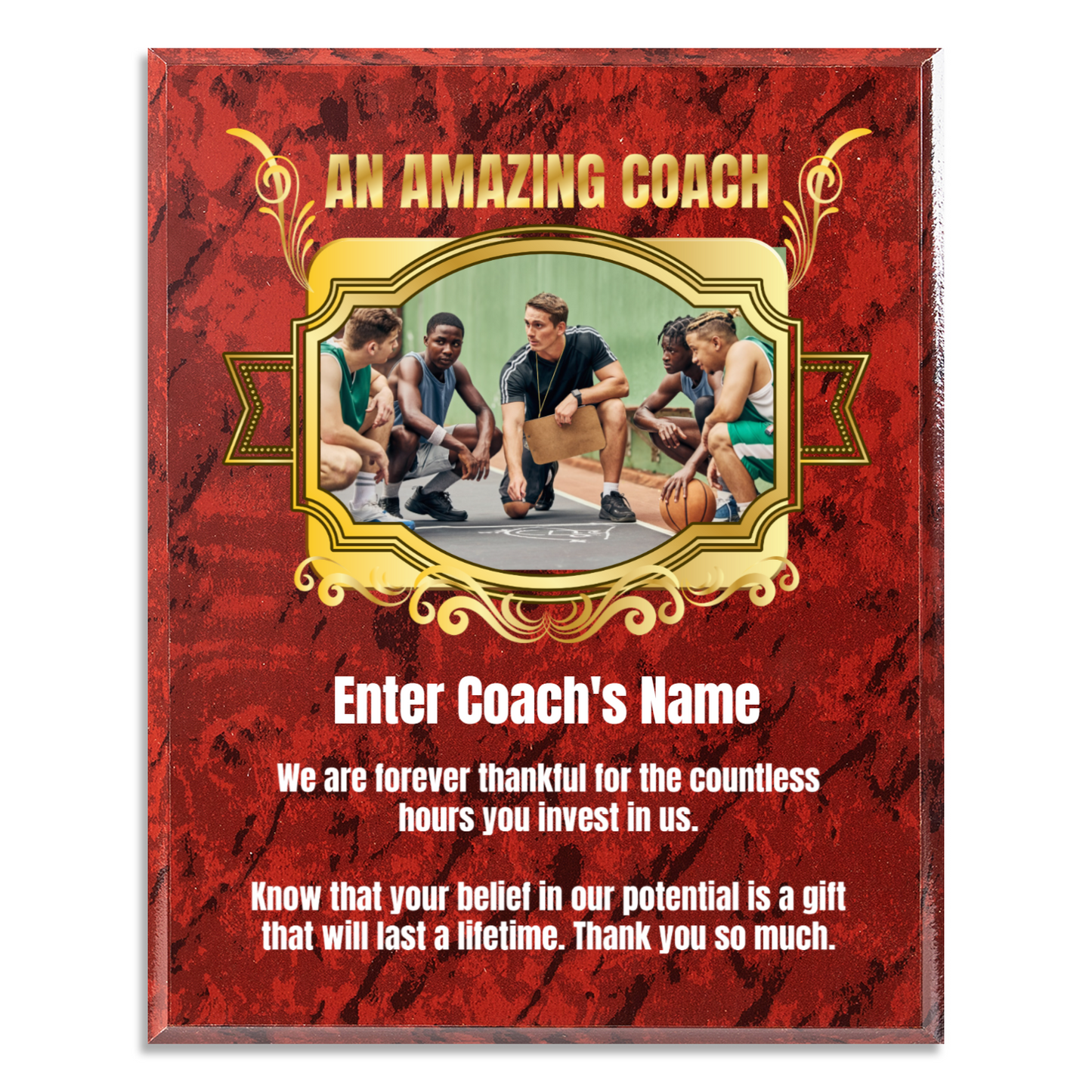 Personalized An Amazing Coach 12" x 15" UV Printed Luxury Award