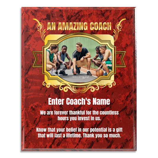 Personalized An Amazing Coach 12" x 15" UV Printed Luxury Award