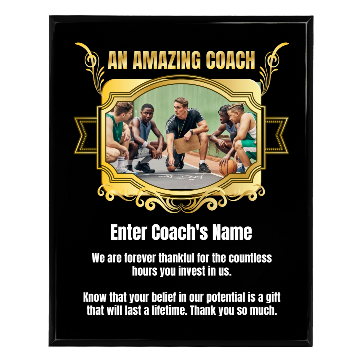Personalized An Amazing Coach 12" x 15" UV Printed Luxury Award