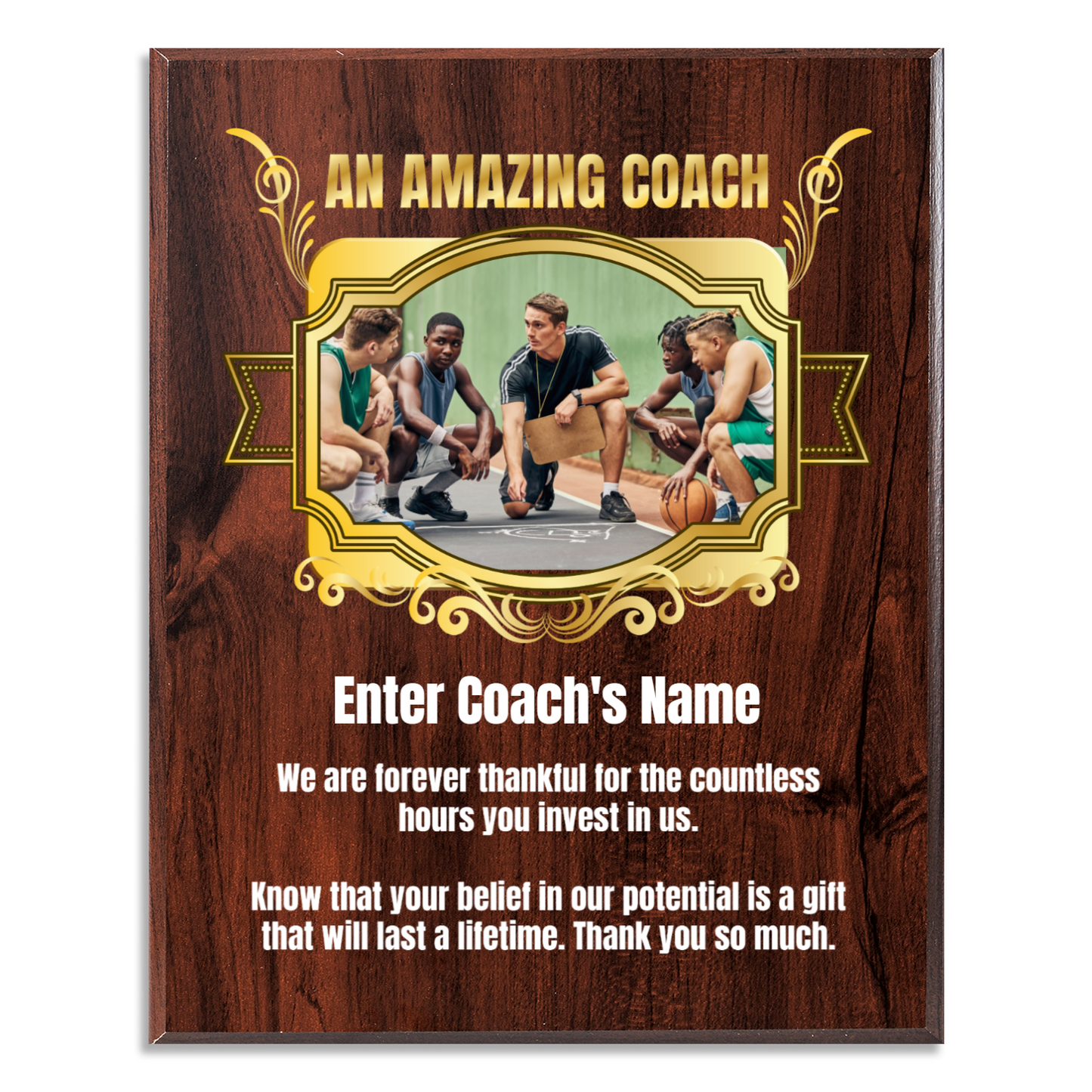 Personalized An Amazing Coach 12" x 15" UV Printed Luxury Award