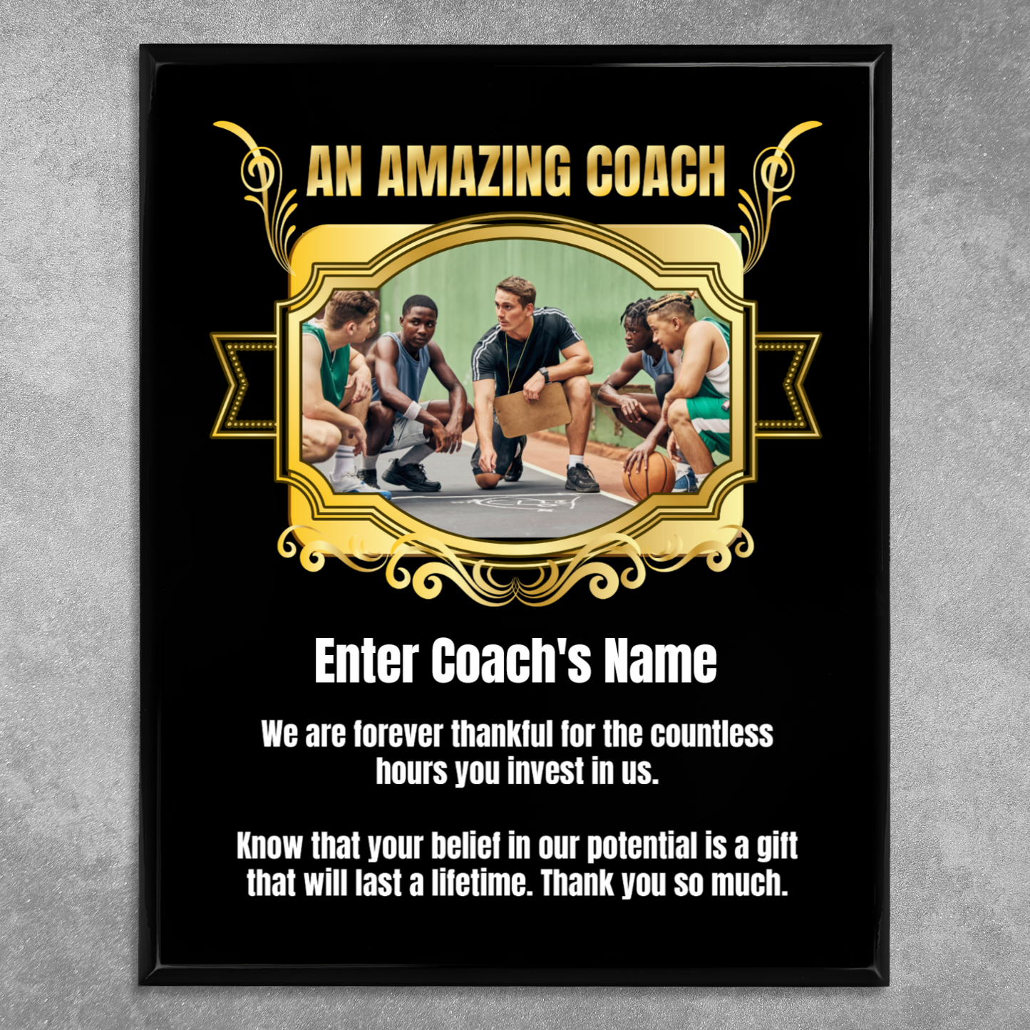 Personalized An Amazing Coach 12" x 15" UV Printed Luxury Award