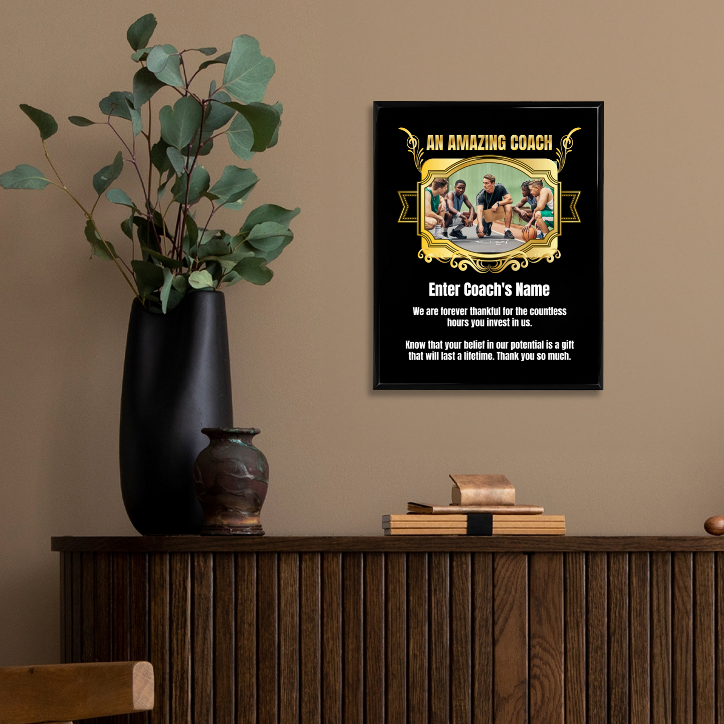 Personalized An Amazing Coach 12" x 15" UV Printed Luxury Award