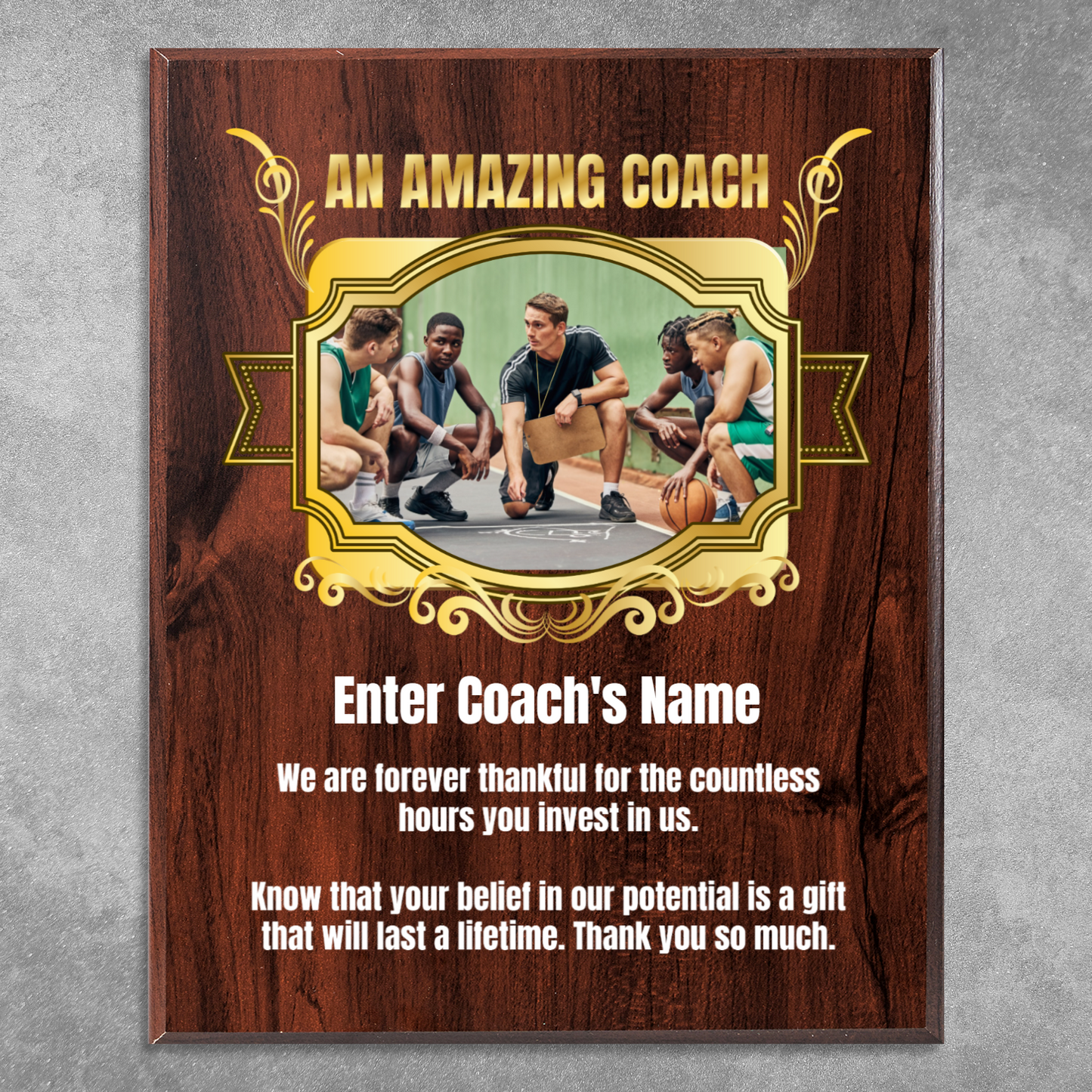 Personalized An Amazing Coach 12" x 15" UV Printed Luxury Award