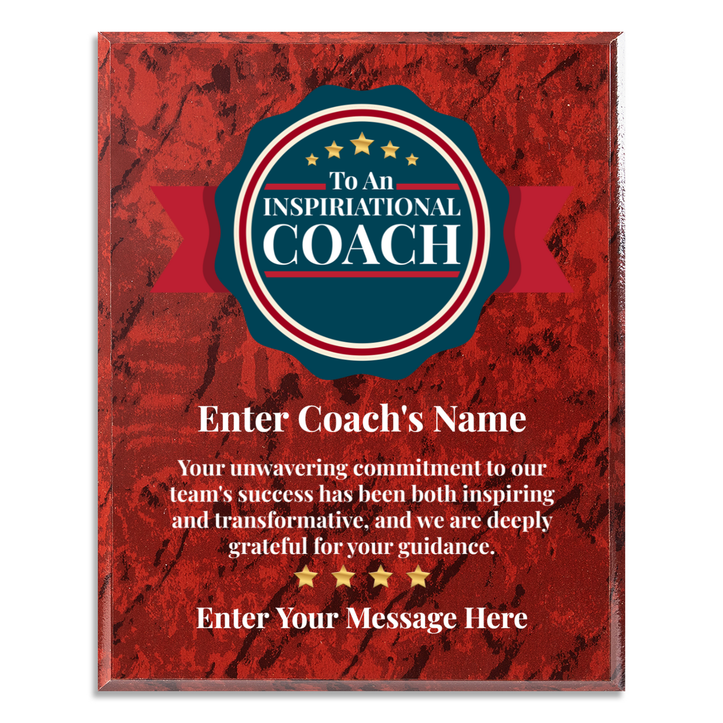 Personalized An Inspirational Coach 12" x 15" UV Printed Luxury Award