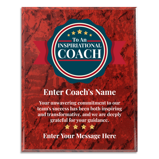 Personalized An Inspirational Coach 12" x 15" UV Printed Luxury Award