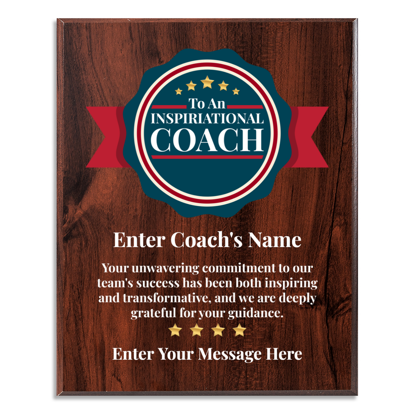 Personalized An Inspirational Coach 12" x 15" UV Printed Luxury Award