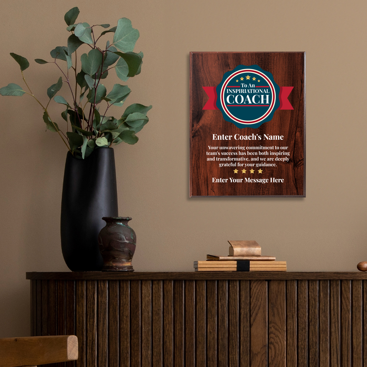 Personalized An Inspirational Coach 12" x 15" UV Printed Luxury Award