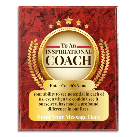 Personalized An Inspirational Coach 12" x 15" UV Printed Luxury Award 2
