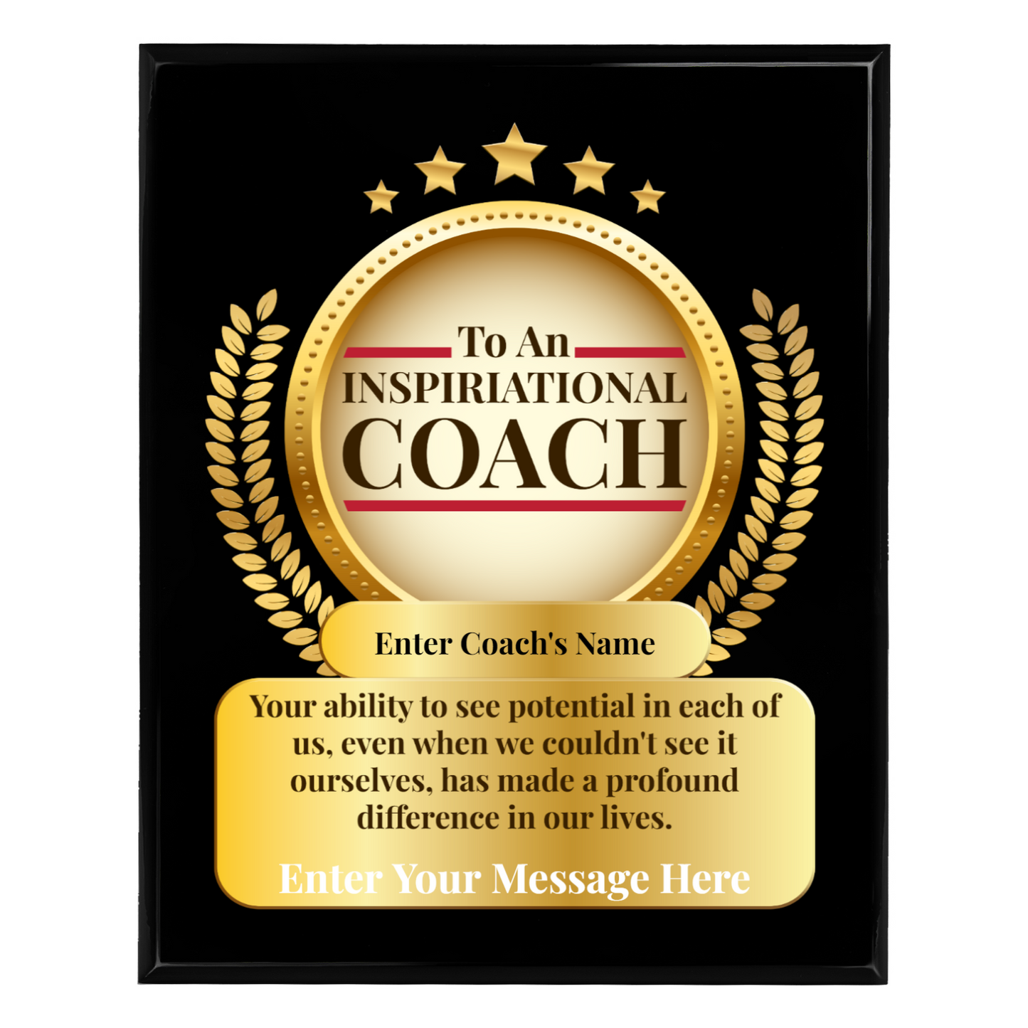 Personalized An Inspirational Coach 12" x 15" UV Printed Luxury Award 2
