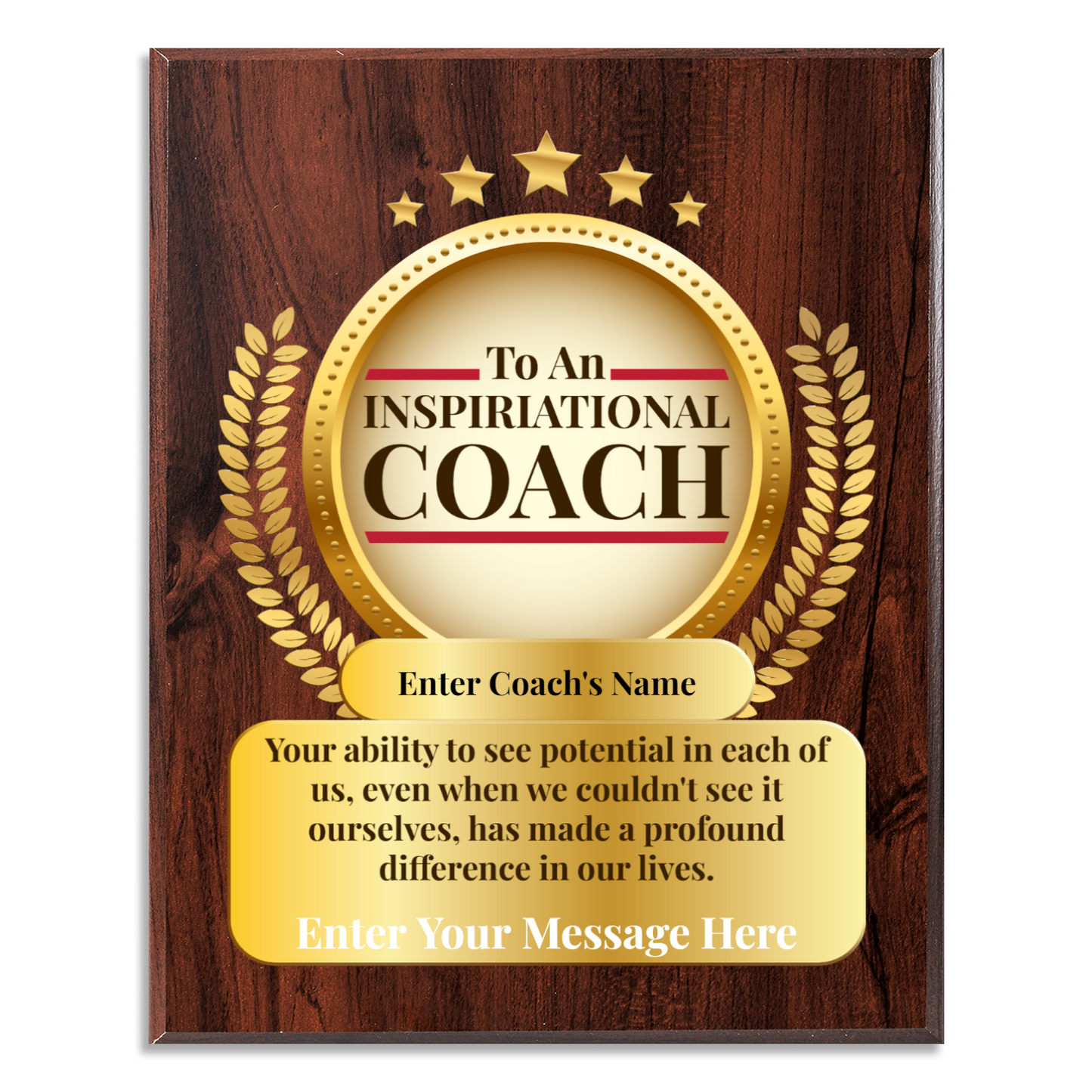 Personalized An Inspirational Coach 12" x 15" UV Printed Luxury Award 2