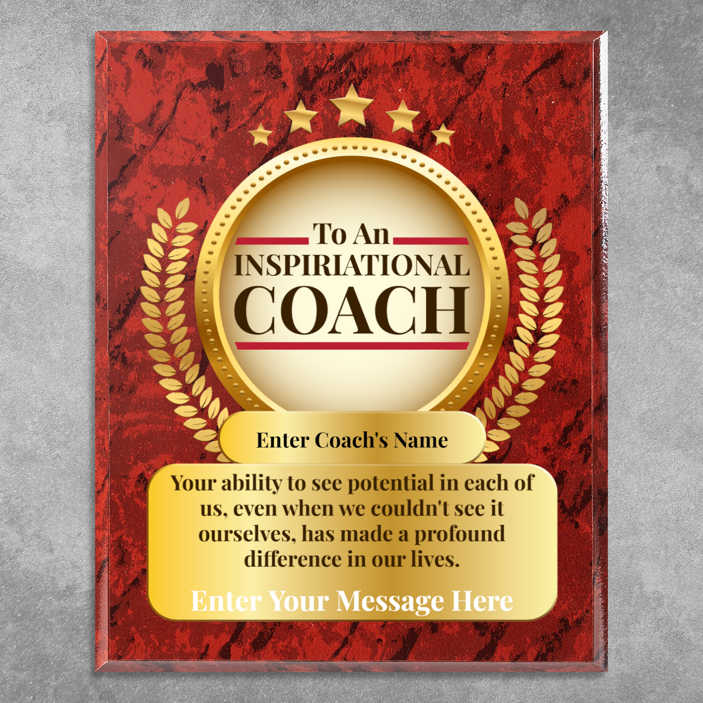 Personalized An Inspirational Coach 12" x 15" UV Printed Luxury Award 2