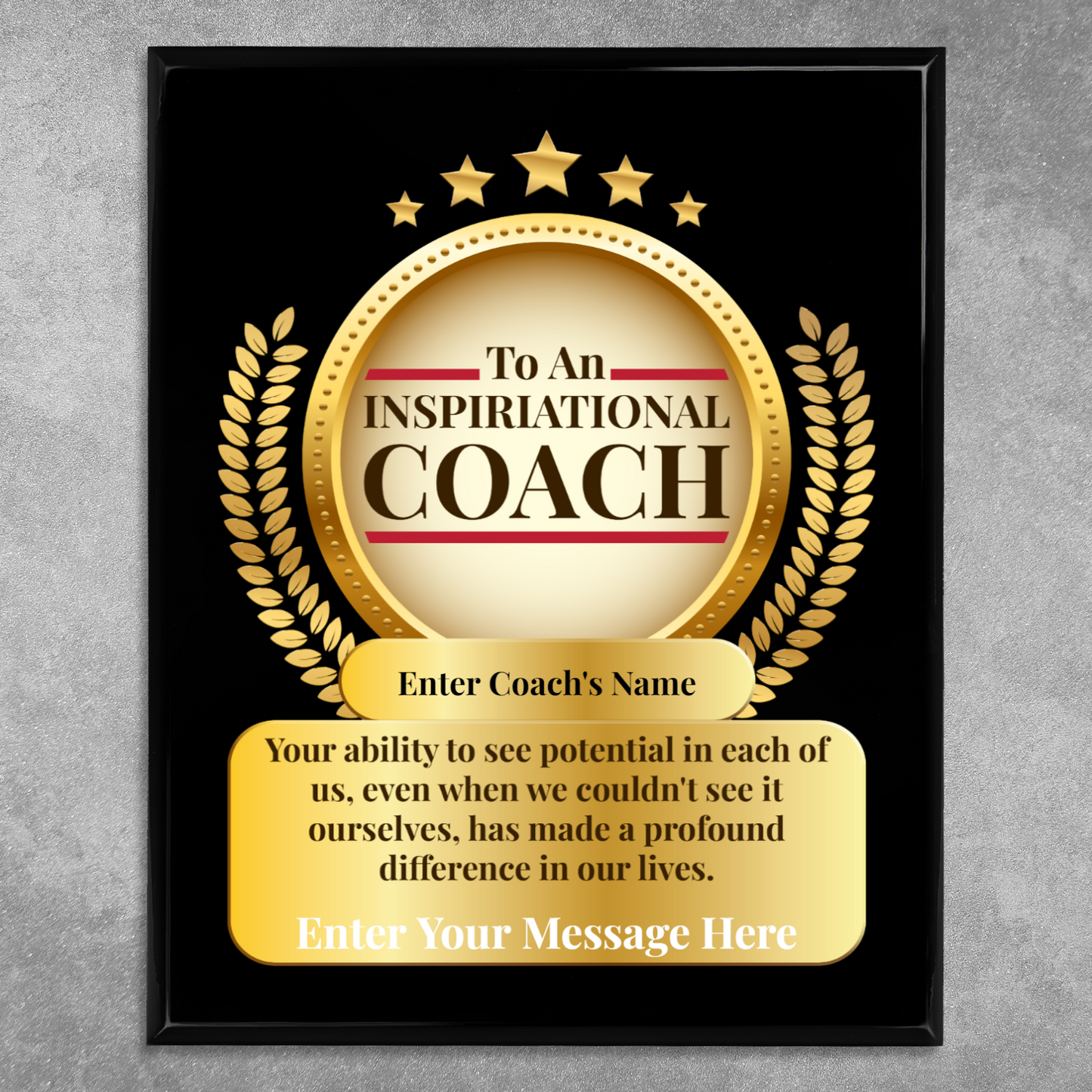 Personalized An Inspirational Coach 12" x 15" UV Printed Luxury Award 2