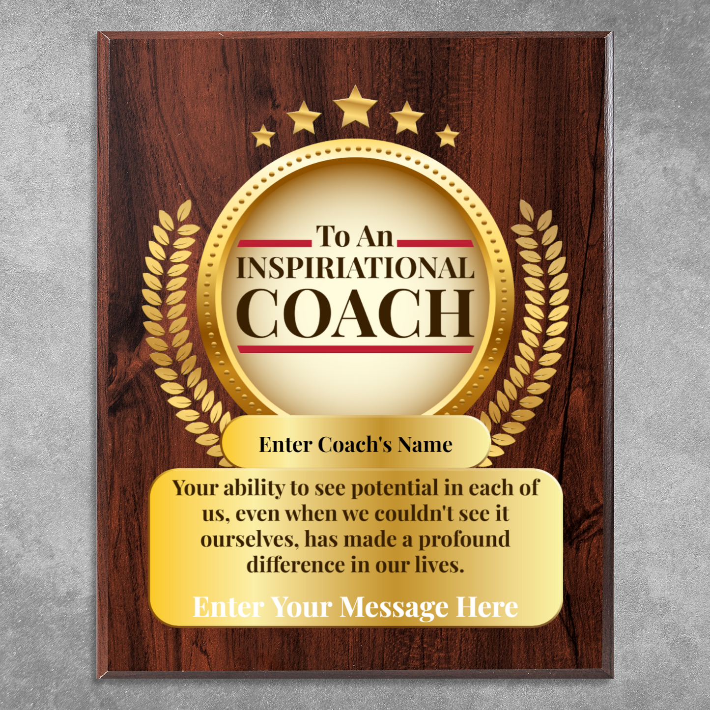 Personalized An Inspirational Coach 12" x 15" UV Printed Luxury Award 2