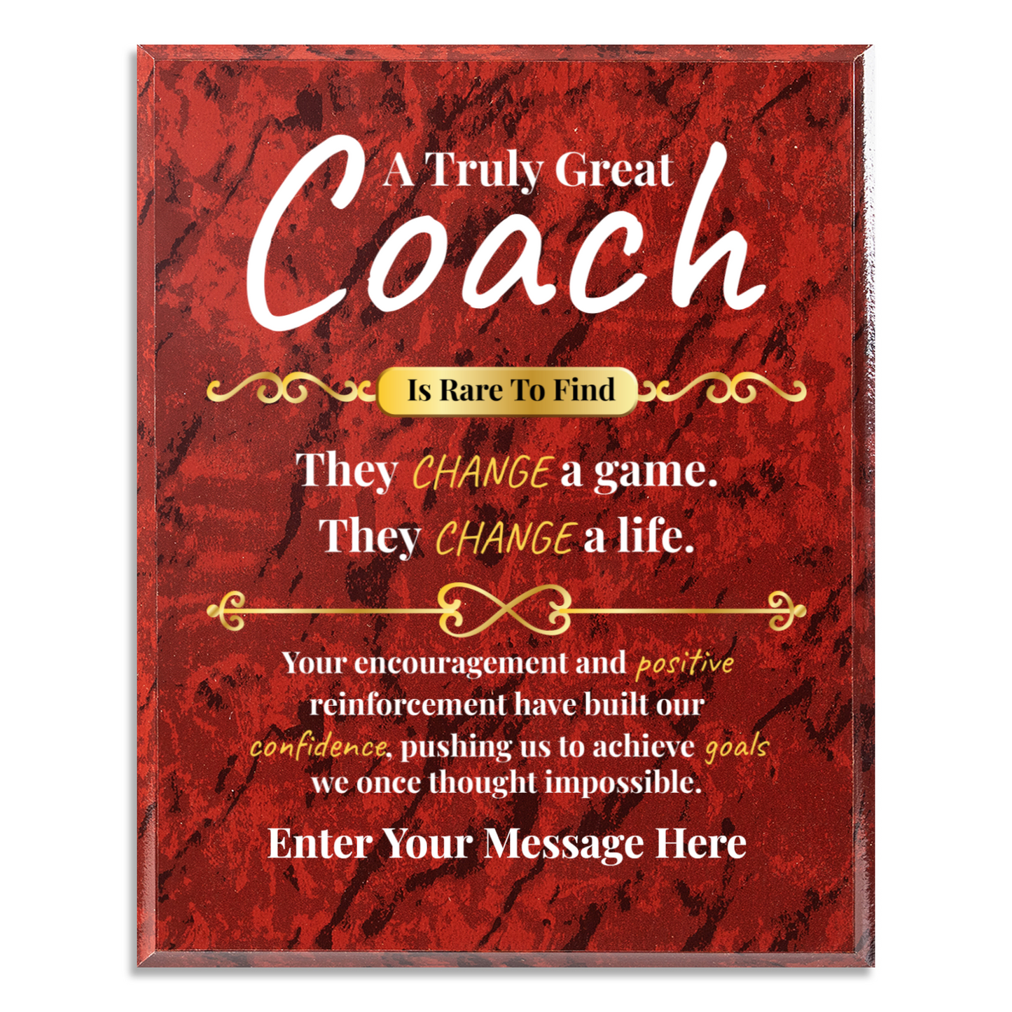 Personalized A Truly Great Coach 10.5" x 13" UV Printed Luxury Award