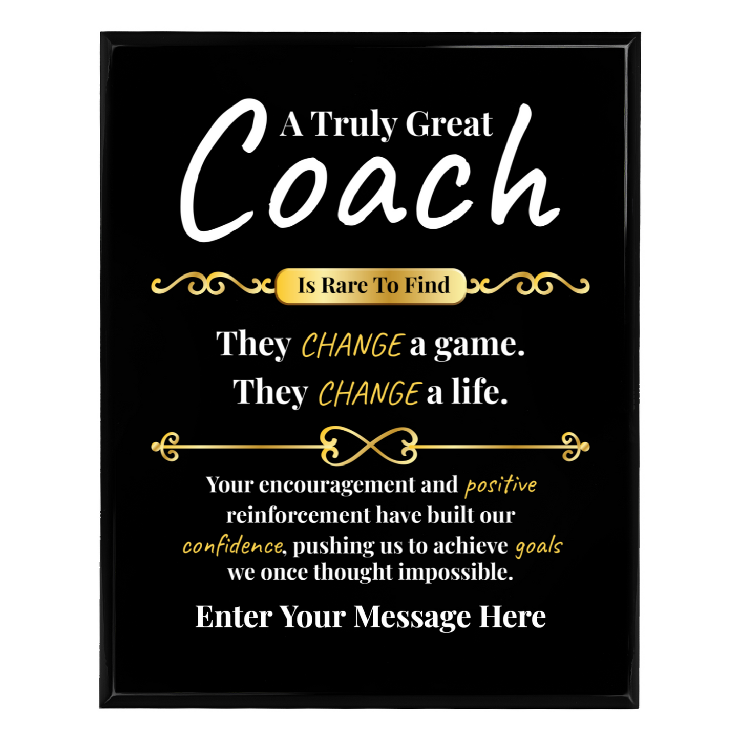 Personalized A Truly Great Coach 10.5" x 13" UV Printed Luxury Award