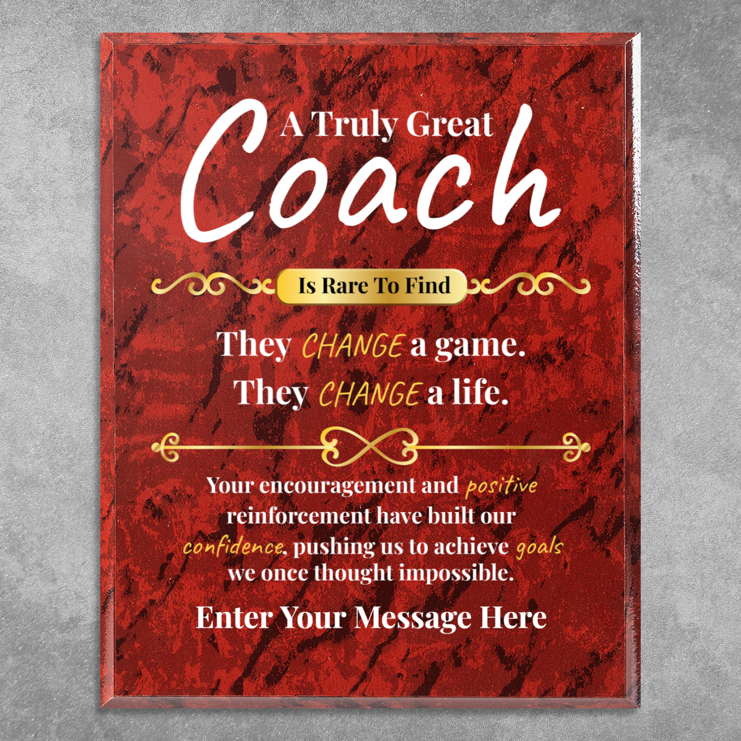 Personalized A Truly Great Coach 10.5" x 13" UV Printed Luxury Award