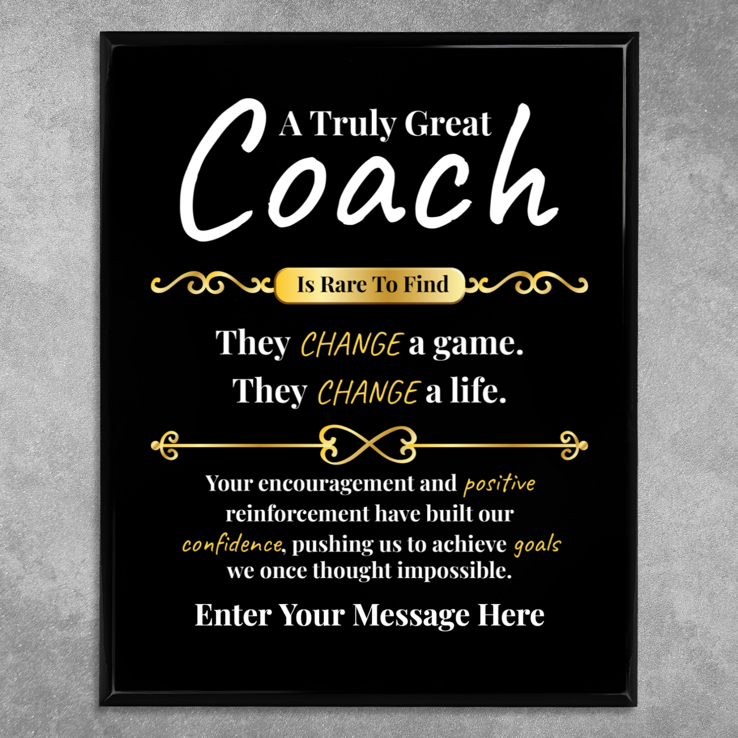 Personalized A Truly Great Coach 10.5" x 13" UV Printed Luxury Award