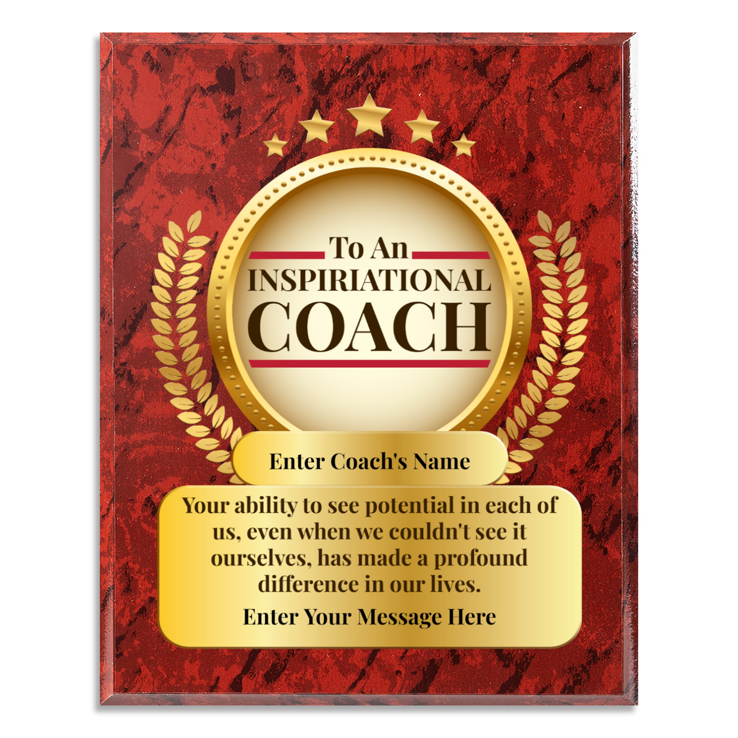 Personalized An Inspirational Coach 10.5" x 13" UV Printed Luxury Award 2