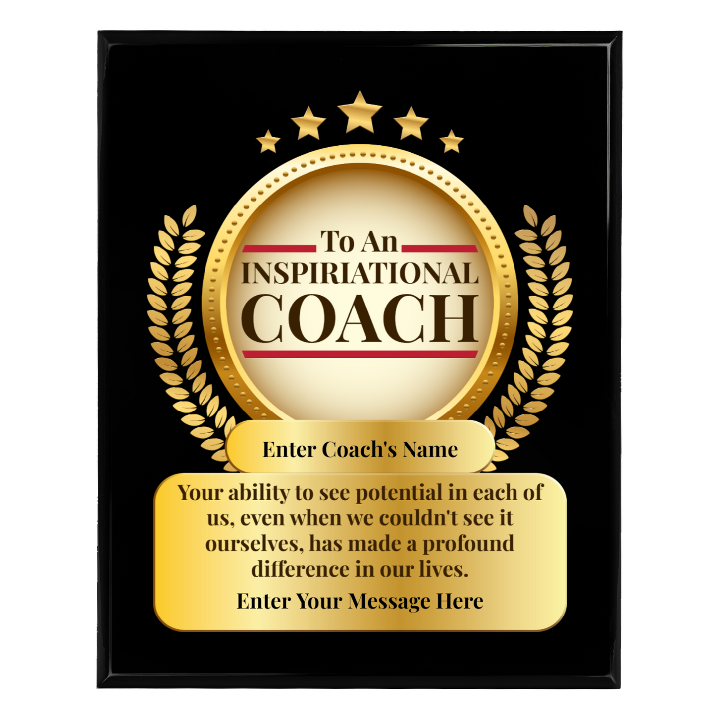 Personalized An Inspirational Coach 10.5" x 13" UV Printed Luxury Award 2